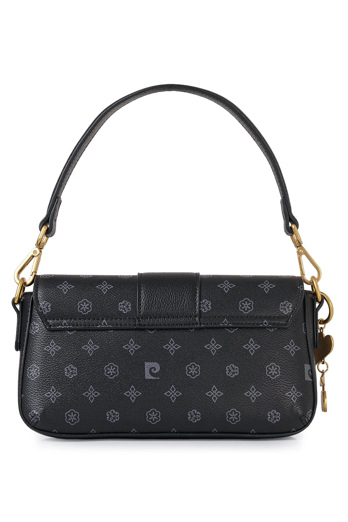 Limited Edition Siyah Monogram Fermuar ve Çıtçıt Kapamalı Çıkarılabilir Askılı Kadın Omuz Çantası