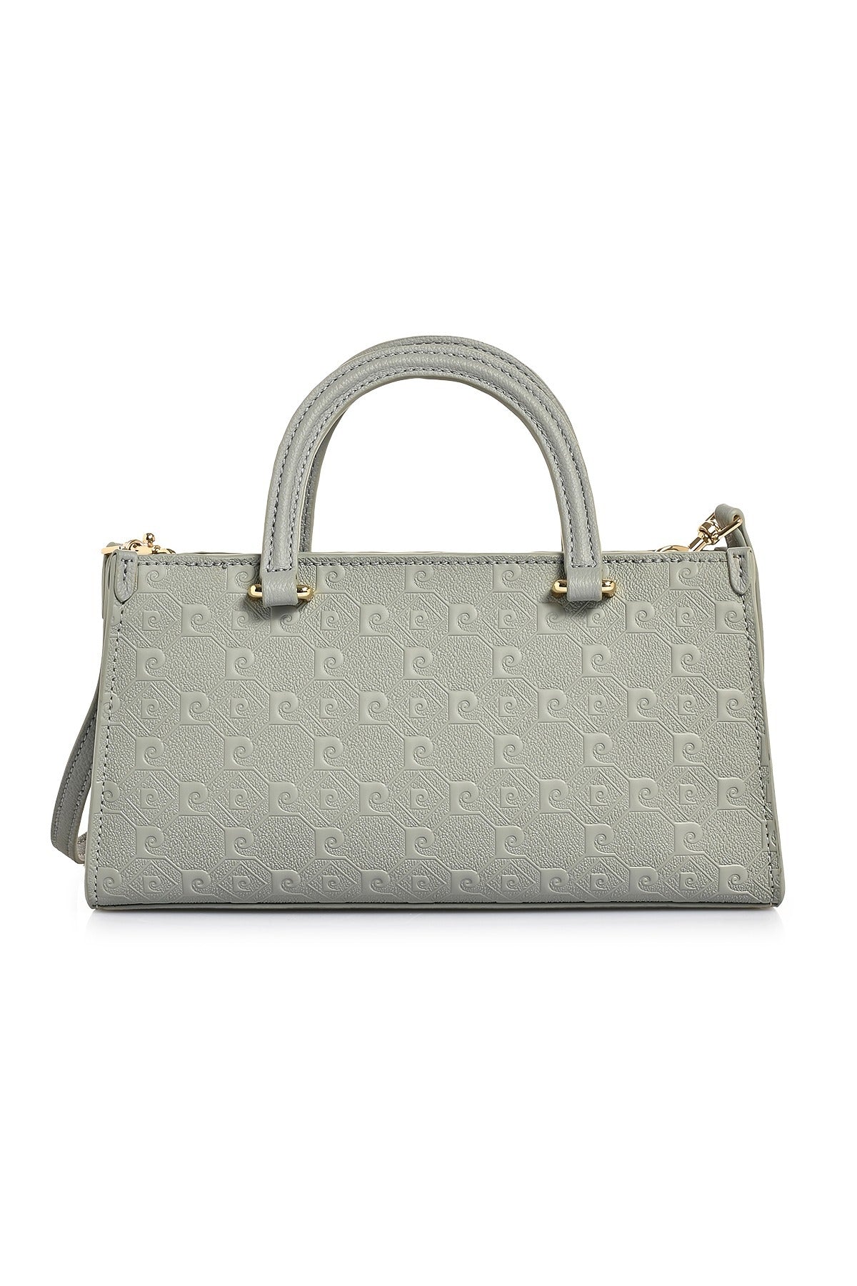 Kadın Mint Monogram Desenli Ayarlanabilir Askılı Suni Deri Omuz Çantası