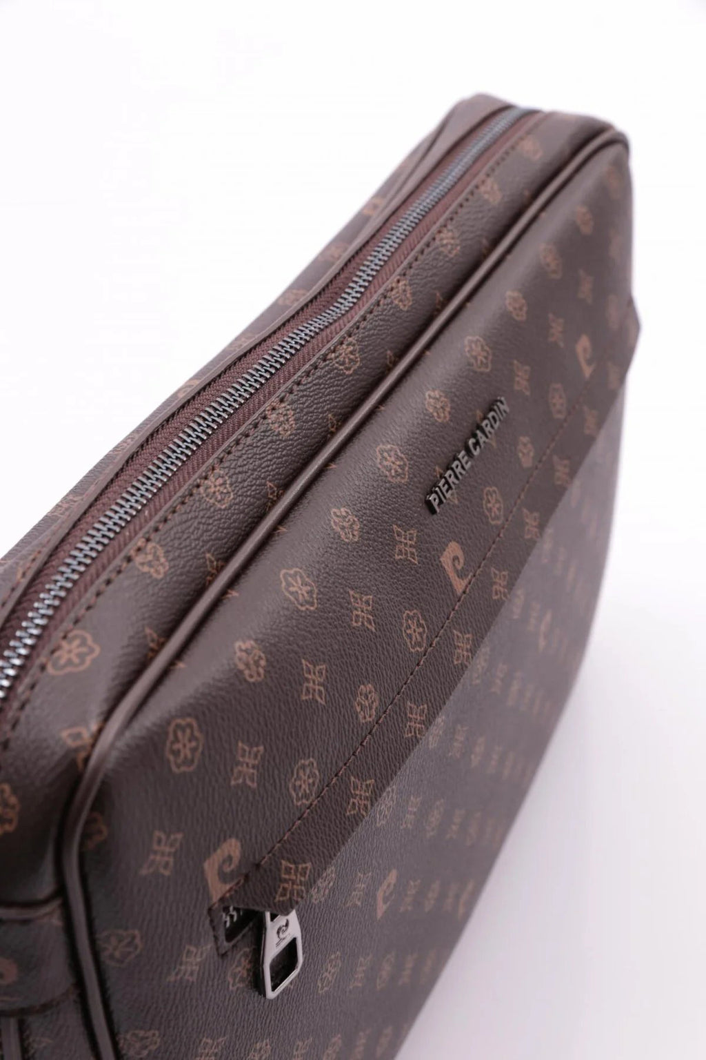 Kahverengi Monogram El Tutma Saplı Fermuar Kapamalı Erkek Laptop & Evrak Çantası
