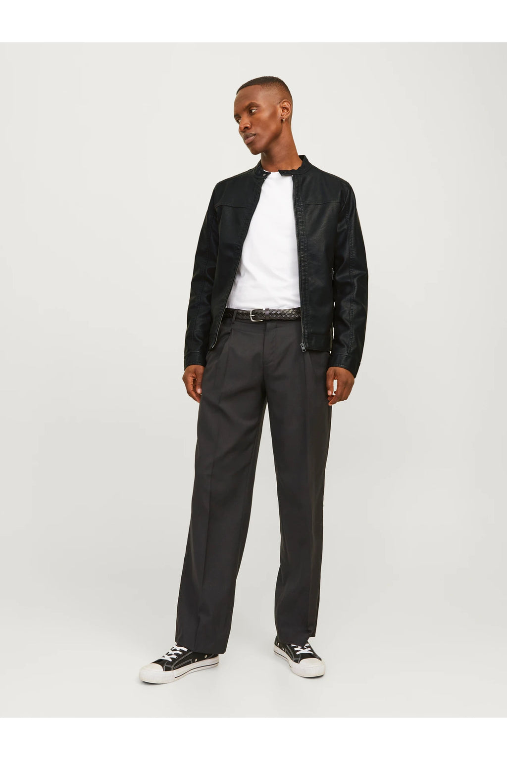 Jjewarner Jacket Noos Siyah Erkek Deri Ceket 12182461