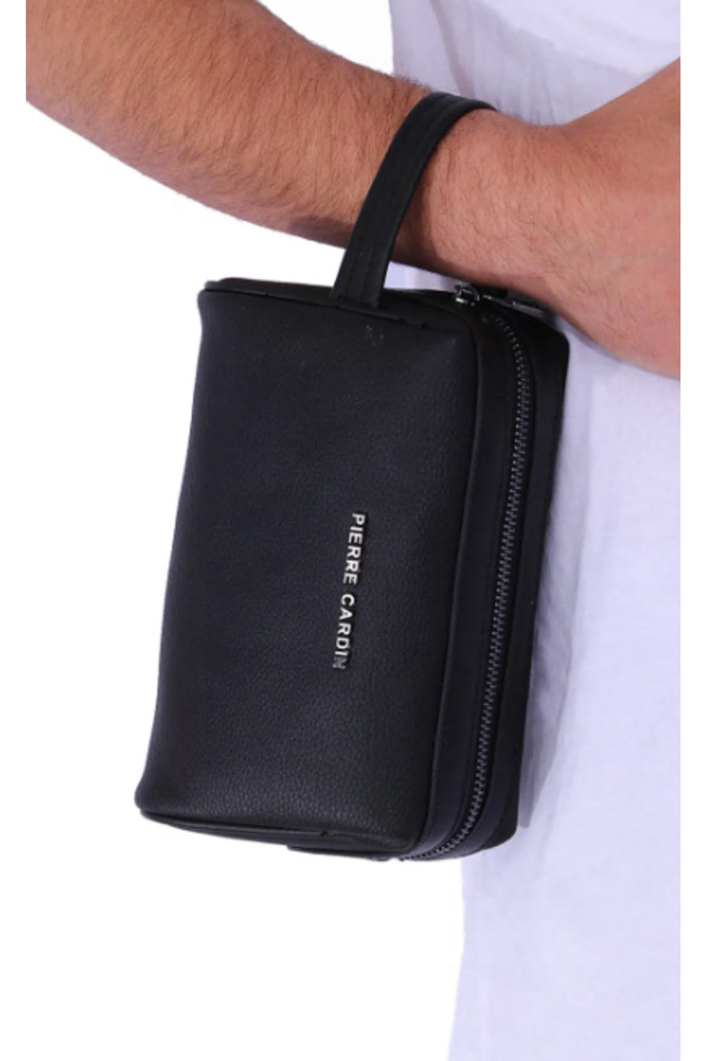 Siyah El Tutma Saplı Fermuar Kapamalı Erkek El Çantası - Potföy Çanta - Clutch 01PC002001
