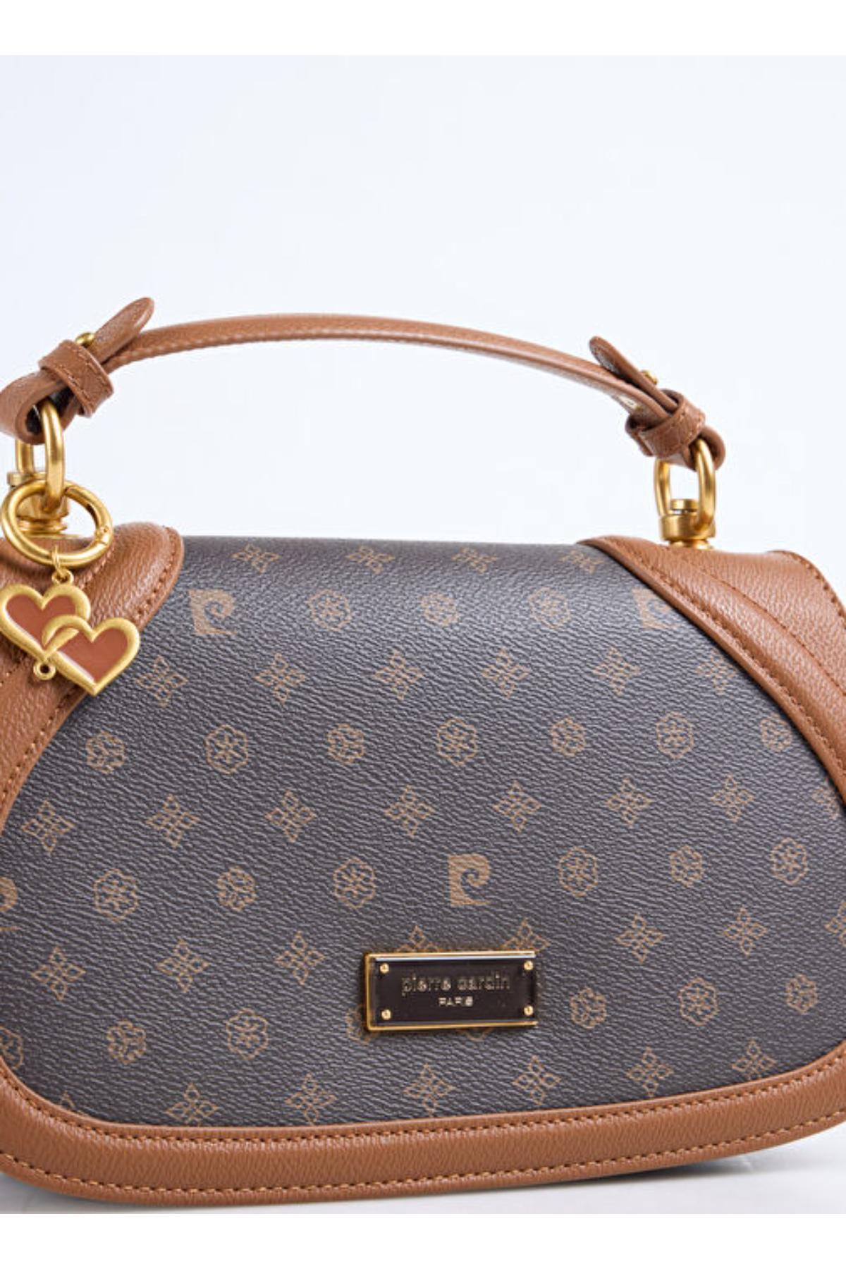 Limited Edition Kahve Monogram Çıtçıt Kapamalı Askılı Kadın Çapraz Omuz Çantası 05PC25K10347