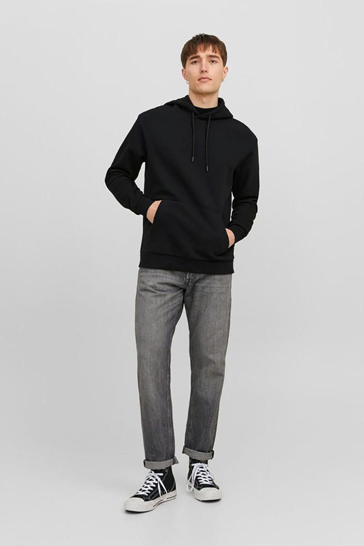 12249340 Jjebradley Sweat Hood Noos Erkek Hoodie Sweatshirt