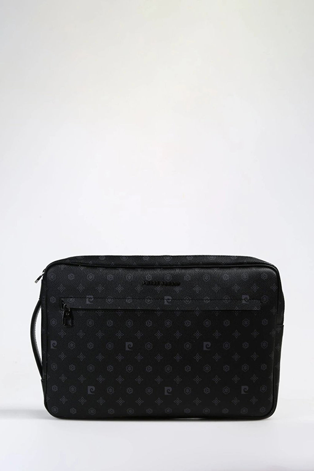 Siyah Monogram El Tutma Saplı Fermuar Kapamalı İç Cepli Erkek Laptop Evrak Çantası 01PC002022