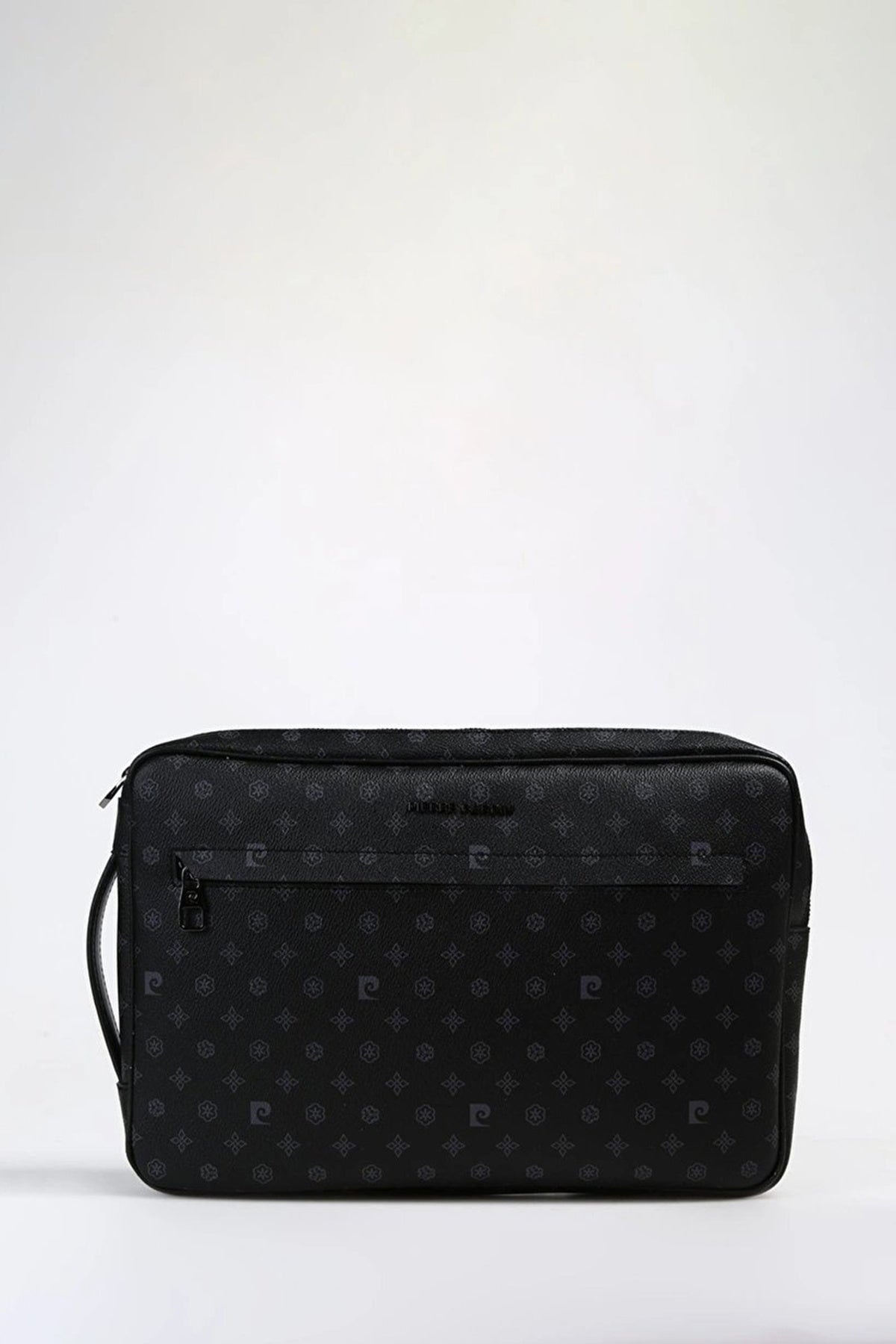 Siyah Monogram El Tutma Saplı Fermuar Kapamalı İç Cepli Erkek Laptop Evrak Çantası 01PC002022