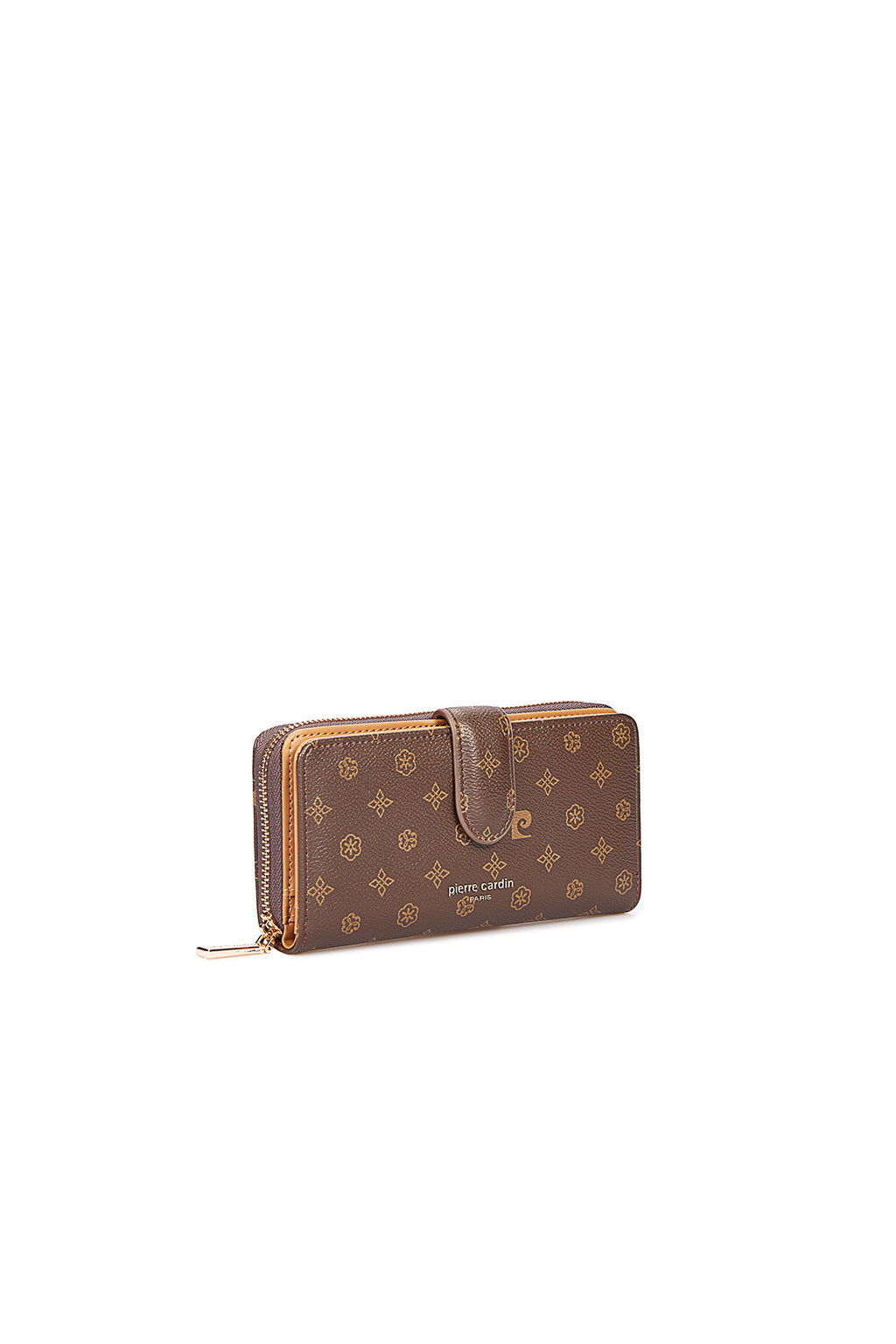 Krem Çiçek Monogram Çıtçıtlı Orta Boy Kadın Cüzdan