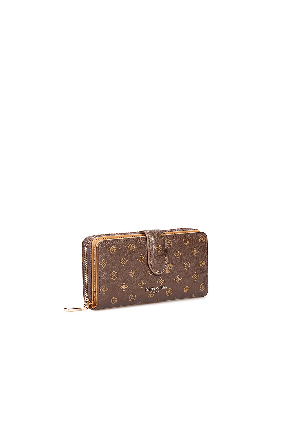 Krem Çiçek Monogram Çıtçıtlı Orta Boy Kadın Cüzdan