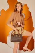 Kahve Monogram Kadın Omuz Çantası 05PO22Y1532
