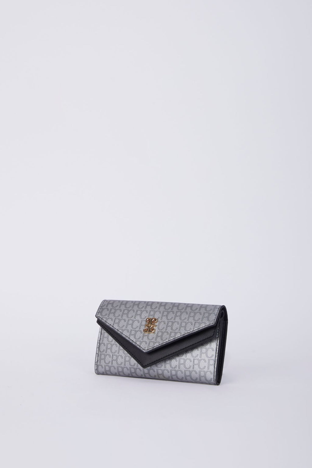 Platin Gümüş Küçük Alfabe Monogram Zarf Form Kadın Portföy & Clutch Çanta