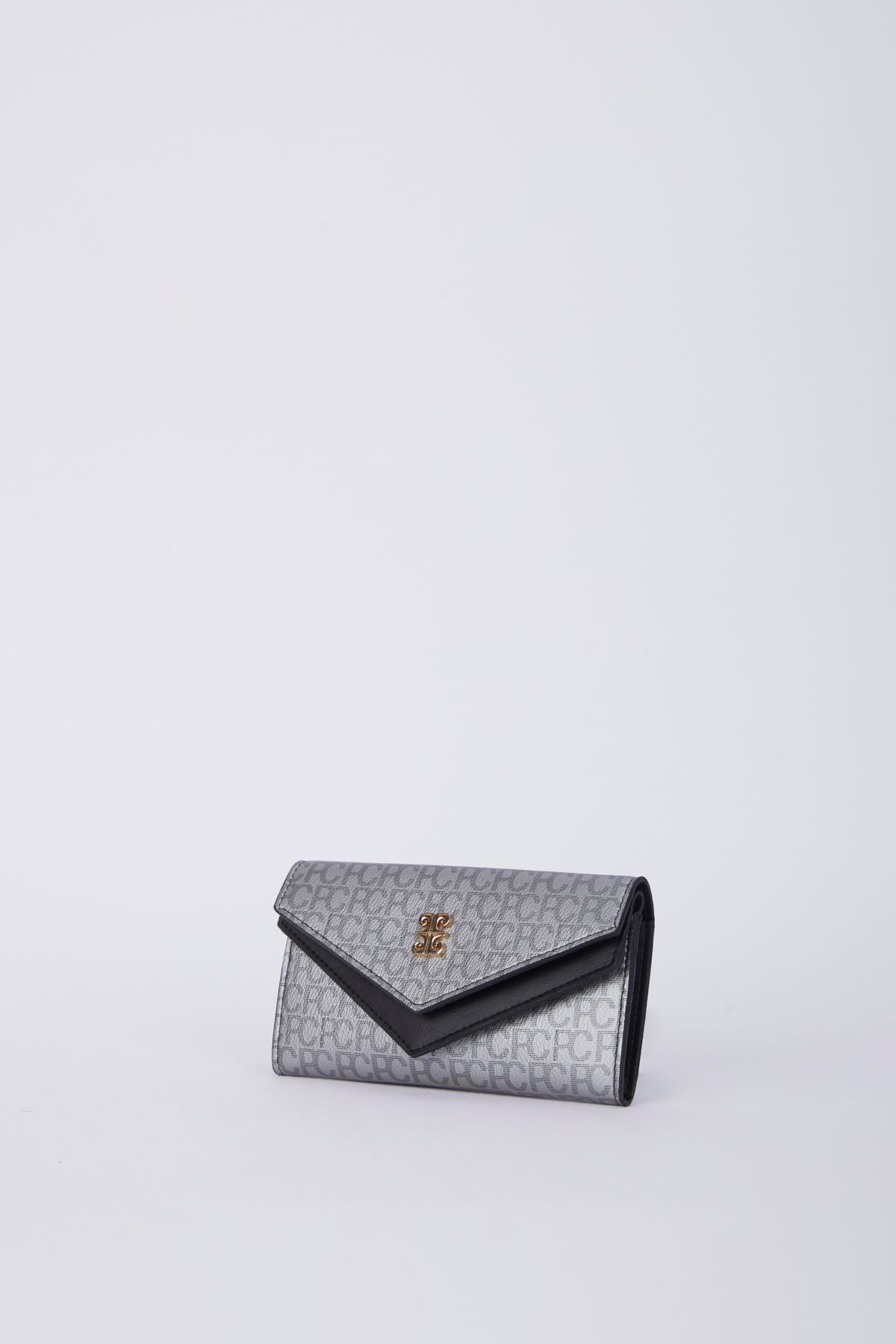 Platin Gümüş Küçük Alfabe Monogram Zarf Form Kadın Portföy & Clutch Çanta