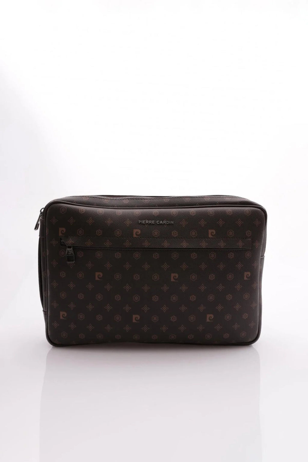 Kahverengi Monogram El Tutma Saplı Fermuar Kapamalı Erkek Laptop & Evrak Çantası