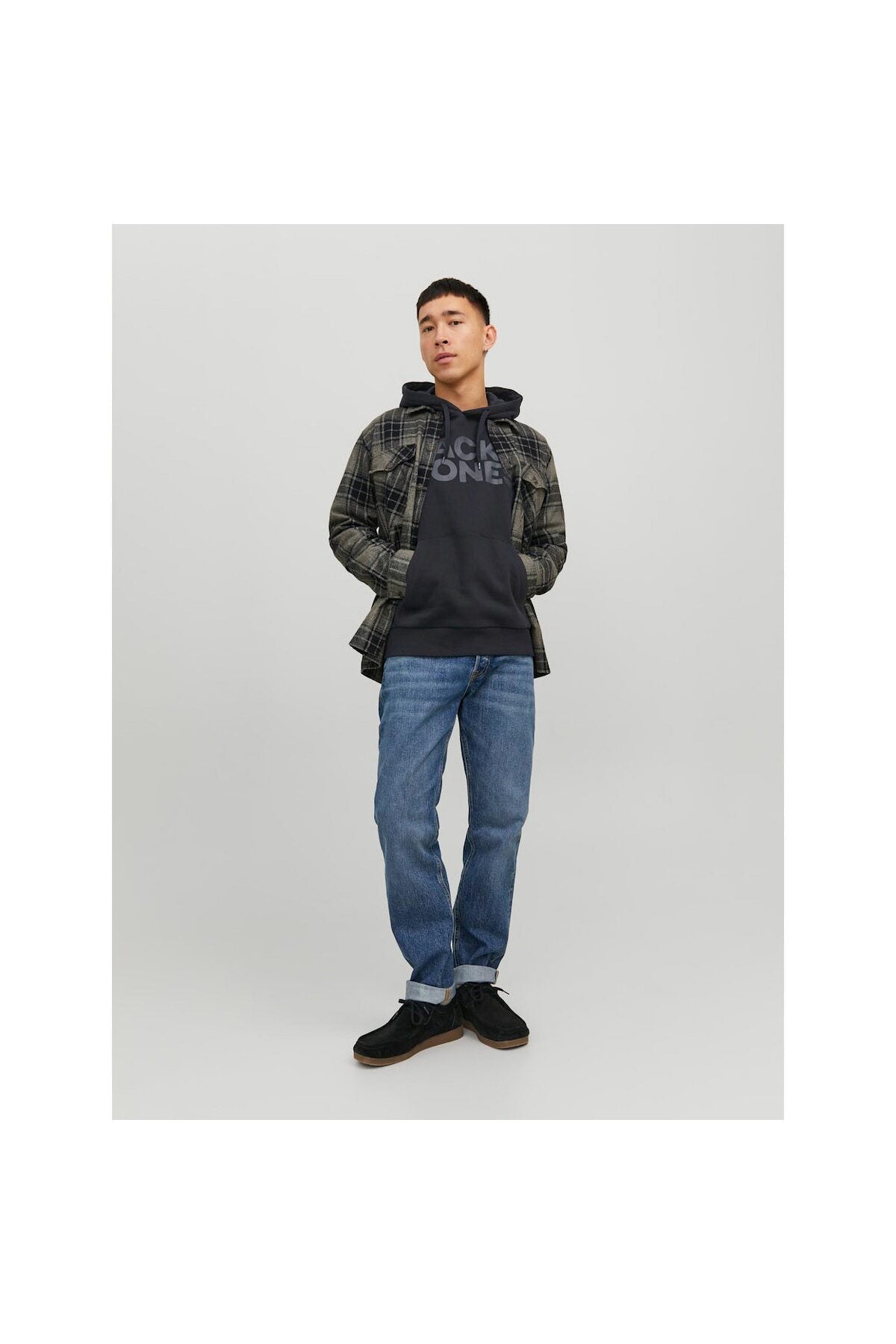 Tunnelzug, Kängurutasche ve Label-Print ile Kapuzenpullover CORP Kapüşonlu Üst