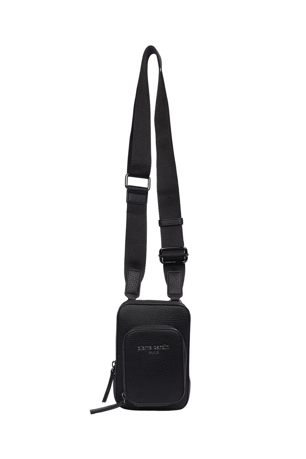 Erkek Siyah Suni Deri Telefon Çantası Ve Mini Omuz Çantası 01PC-EL-01 S
