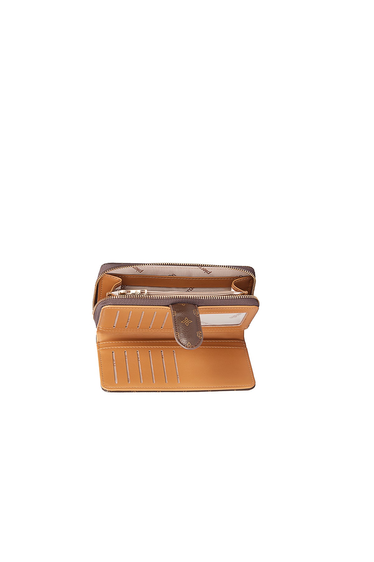 Krem Çiçek Monogram Çıtçıtlı Orta Boy Kadın Cüzdan