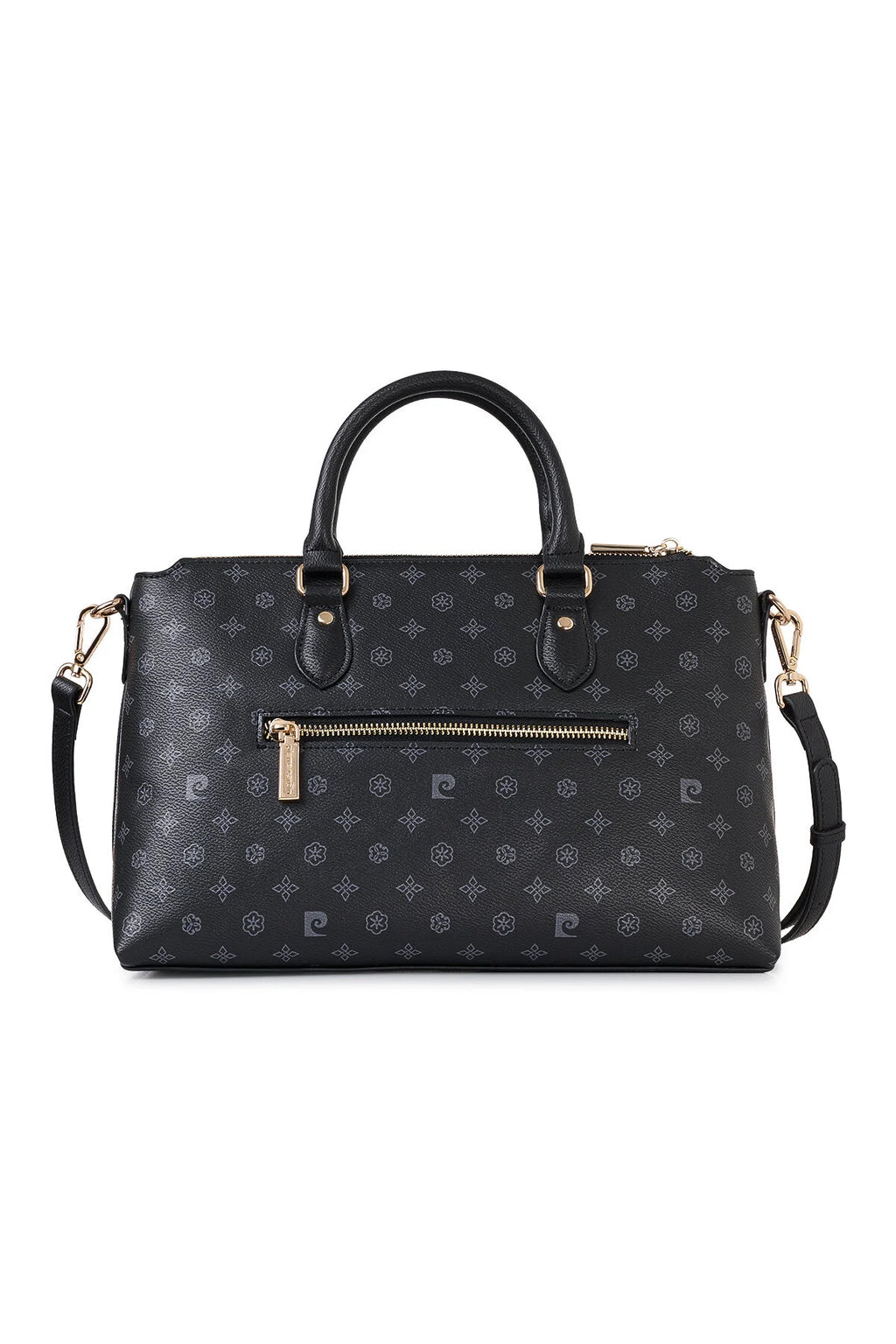 Siyah Monogram Fermuar Kapamalı Ayarlanabilir Çıkarılabilir Askılı Kadın Omuz Çantası 05PC25K10352