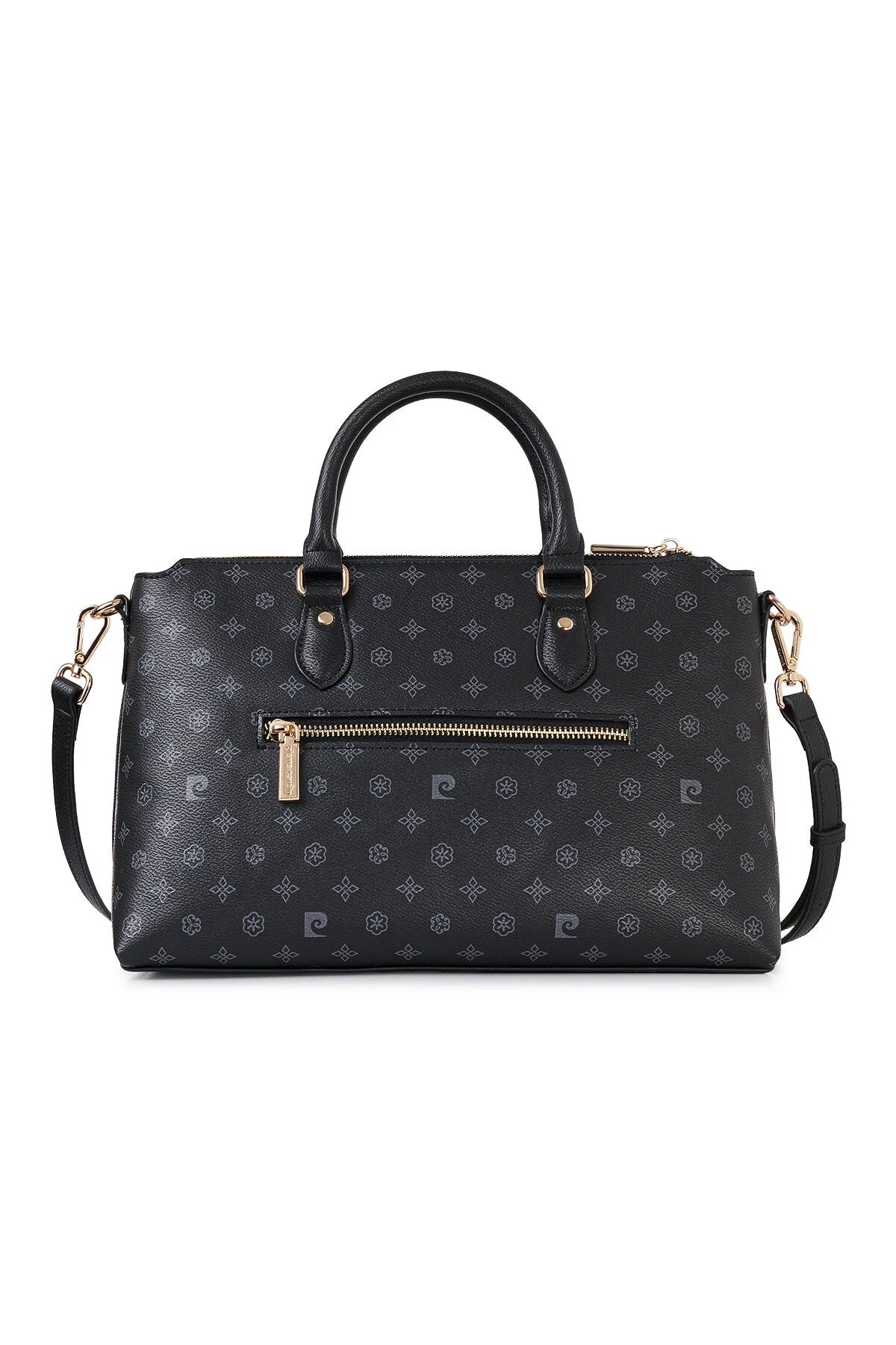 Siyah Monogram Fermuar Kapamalı Ayarlanabilir Çıkarılabilir Askılı Kadın Omuz Çantası 05PC25K10352