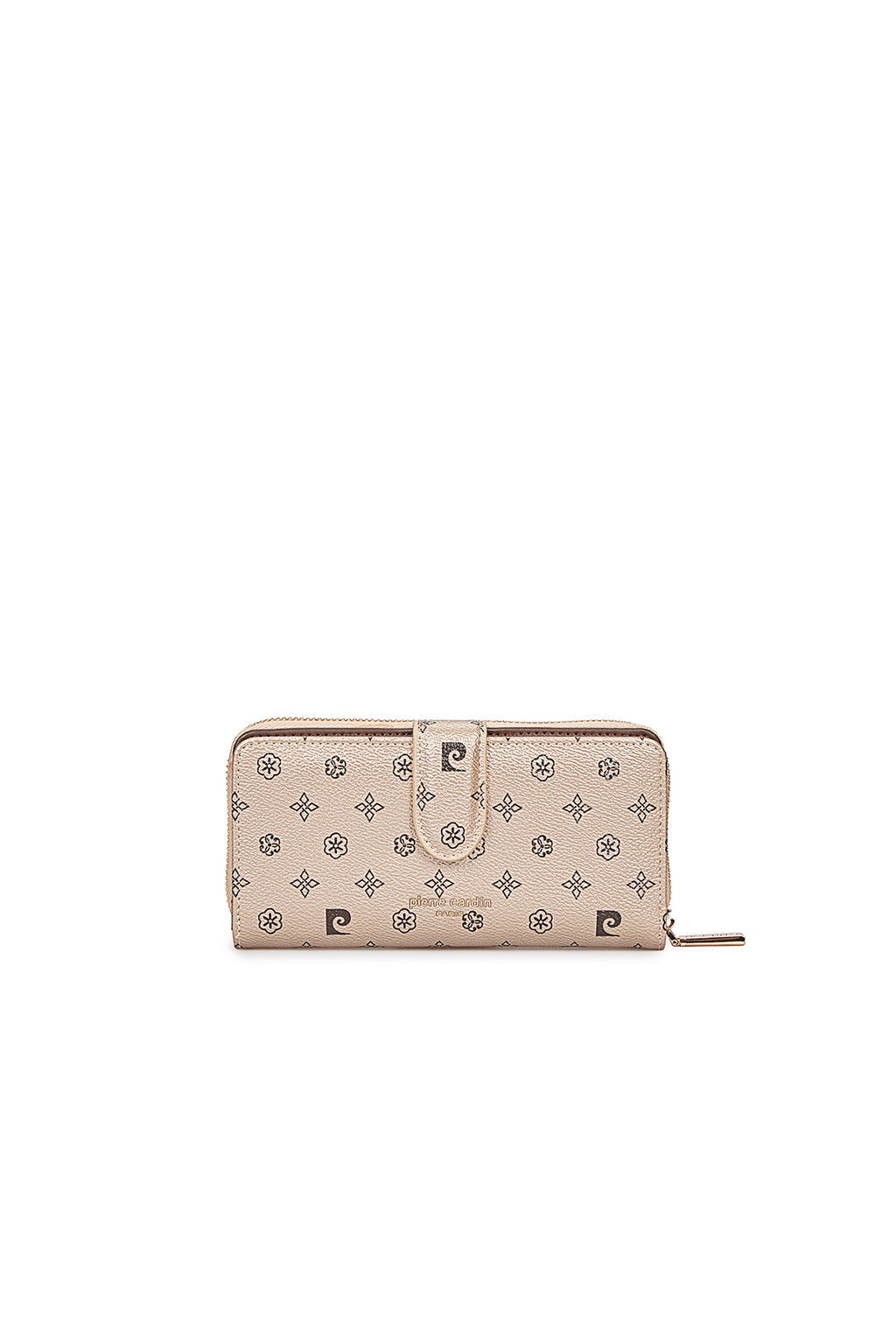 Krem Çiçek Monogram Çıtçıtlı Orta Boy Kadın Cüzdan
