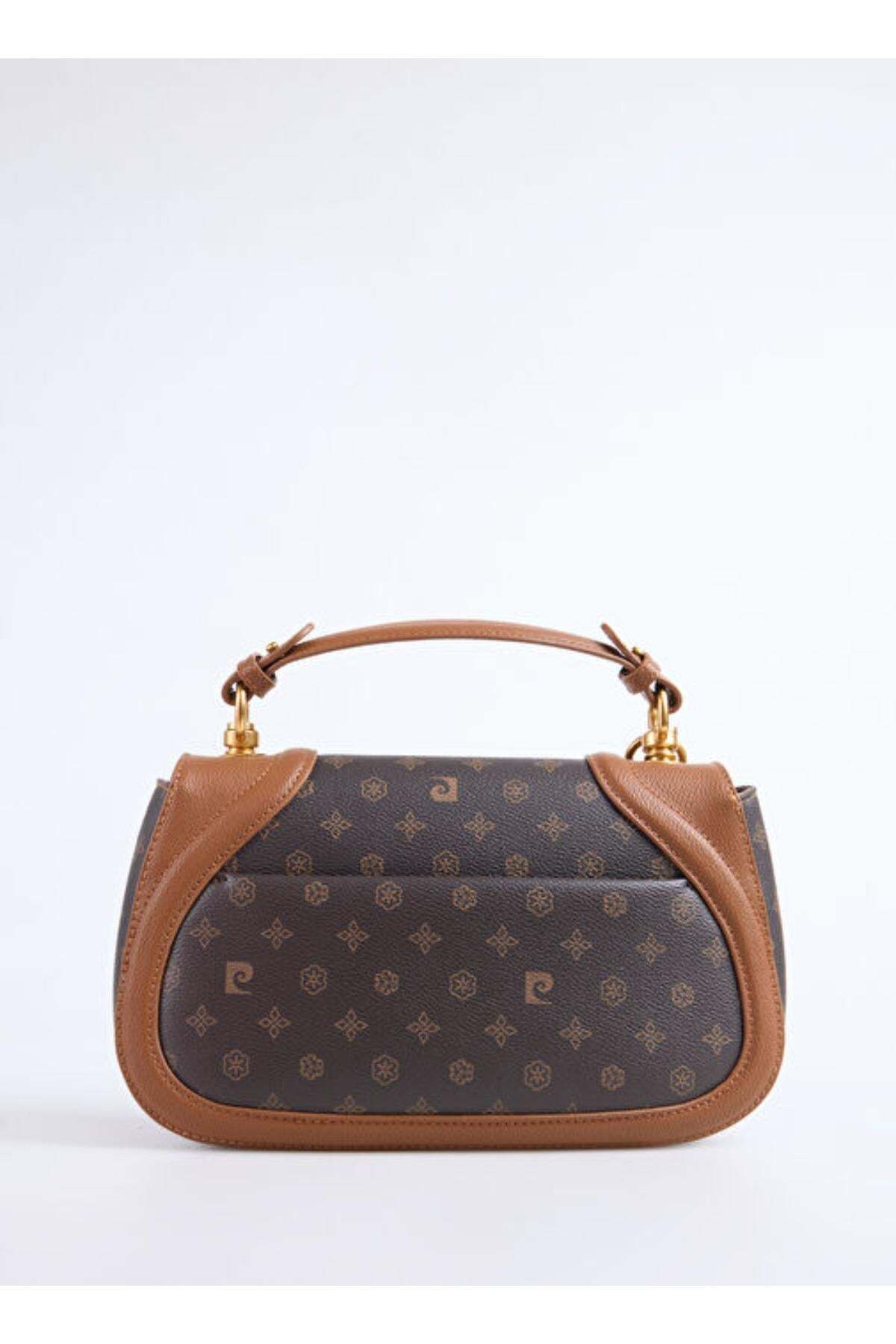 Limited Edition Kahve Monogram Çıtçıt Kapamalı Askılı Kadın Çapraz Omuz Çantası 05PC25K10347