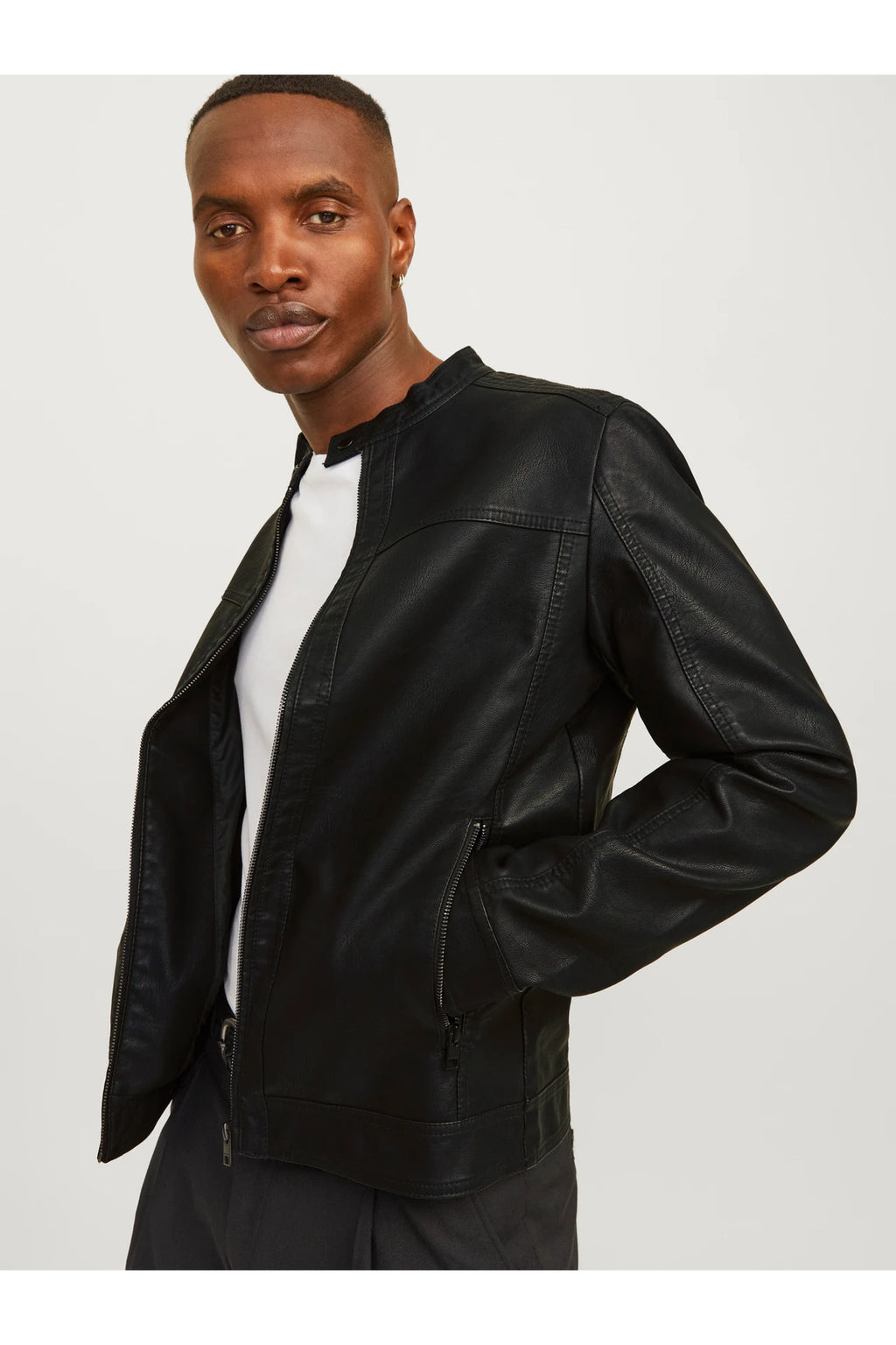 Jjewarner Jacket Noos Siyah Erkek Deri Ceket 12182461