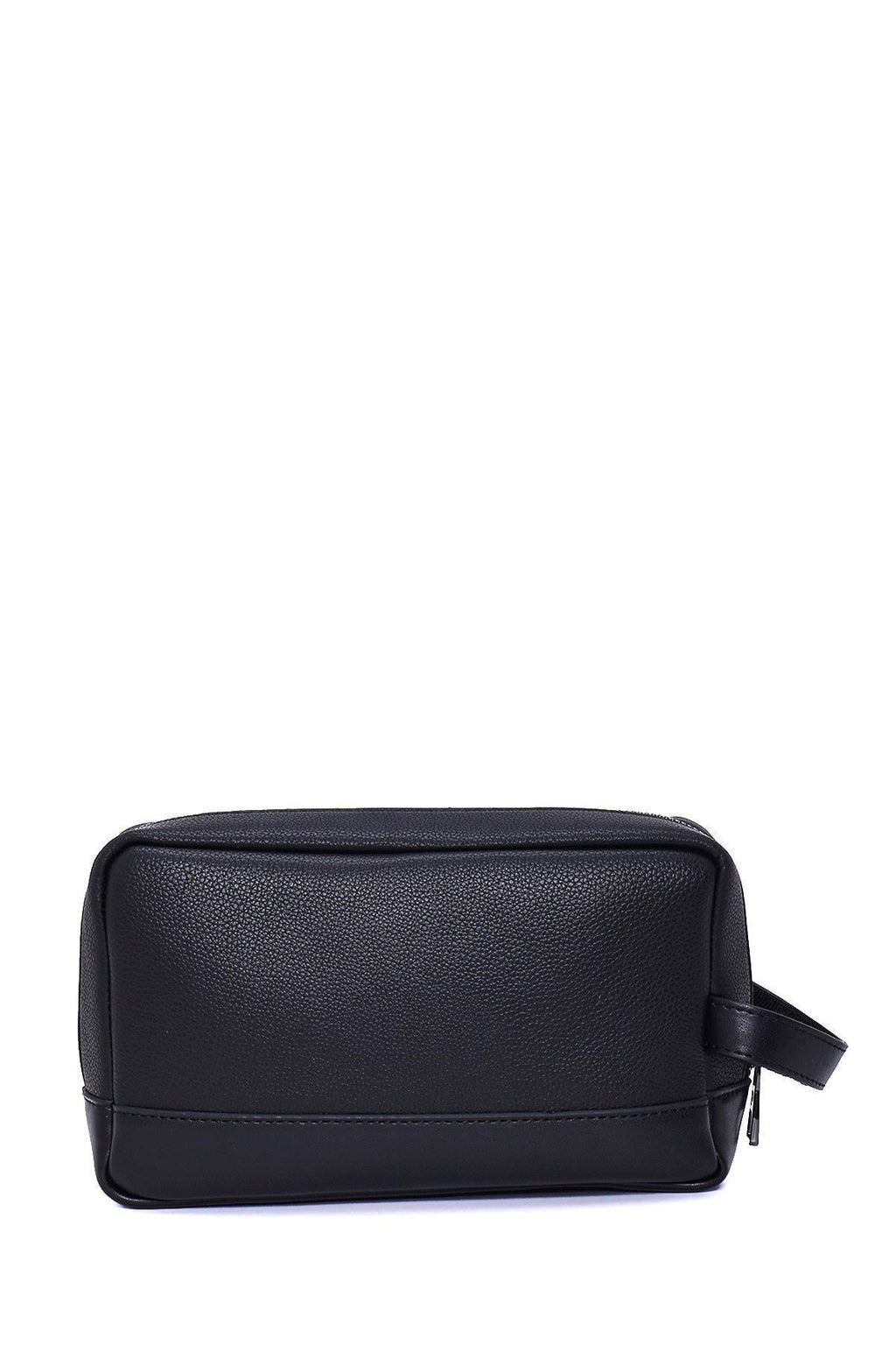 Siyah El Tutma Saplı Üç İç Cepli Erkek El Çantası - Potföy Çanta - Clutch 01PC002000