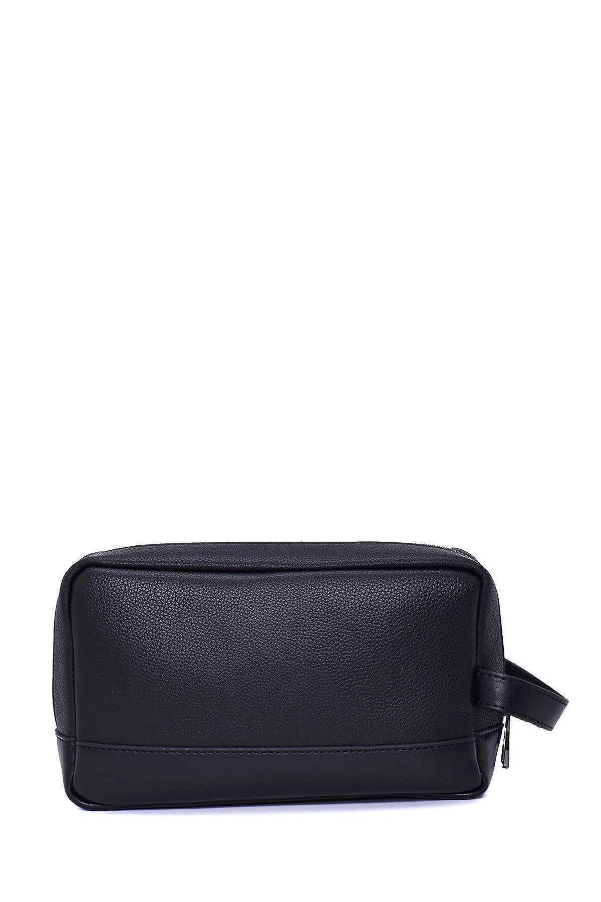 Siyah El Tutma Saplı Üç İç Cepli Erkek El Çantası - Potföy Çanta - Clutch 01PC002000