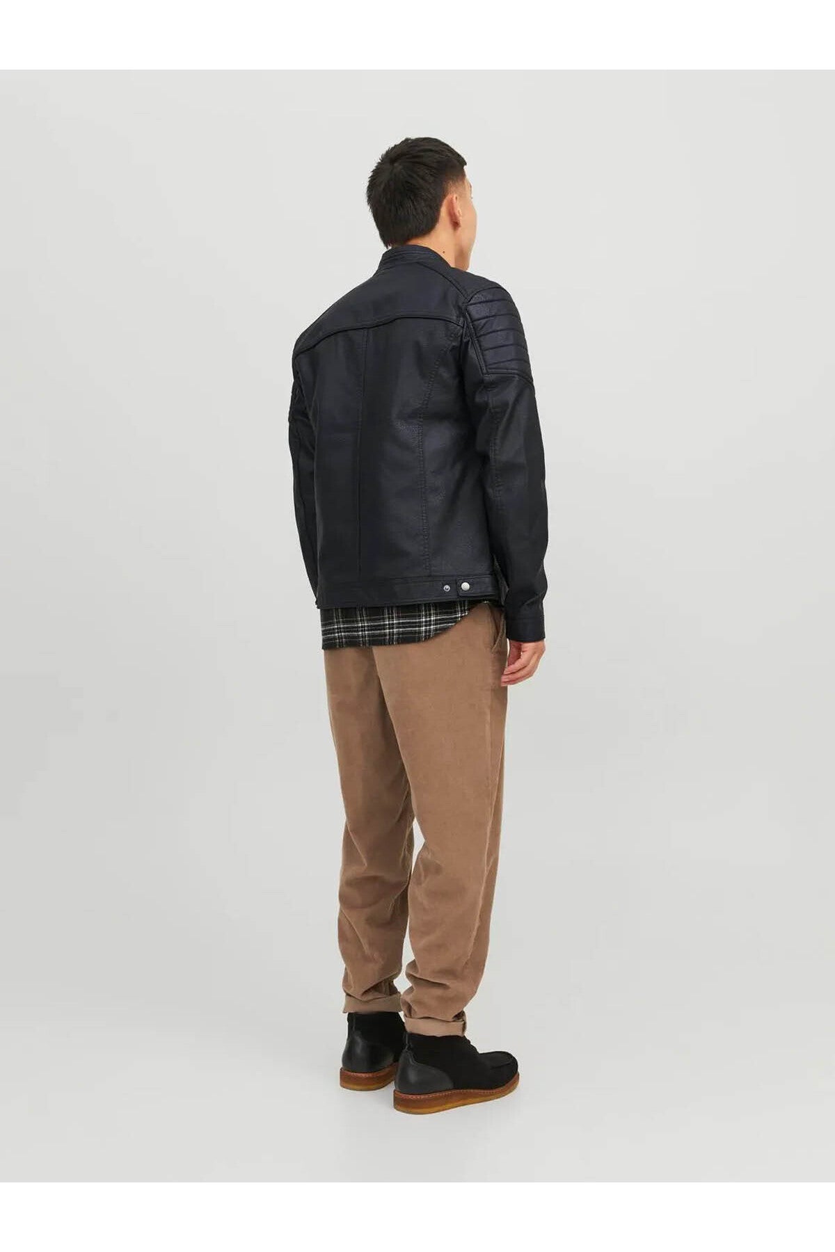 Jjerocky Jacket Noos Siyah Erkek Deri Ceket 12147218