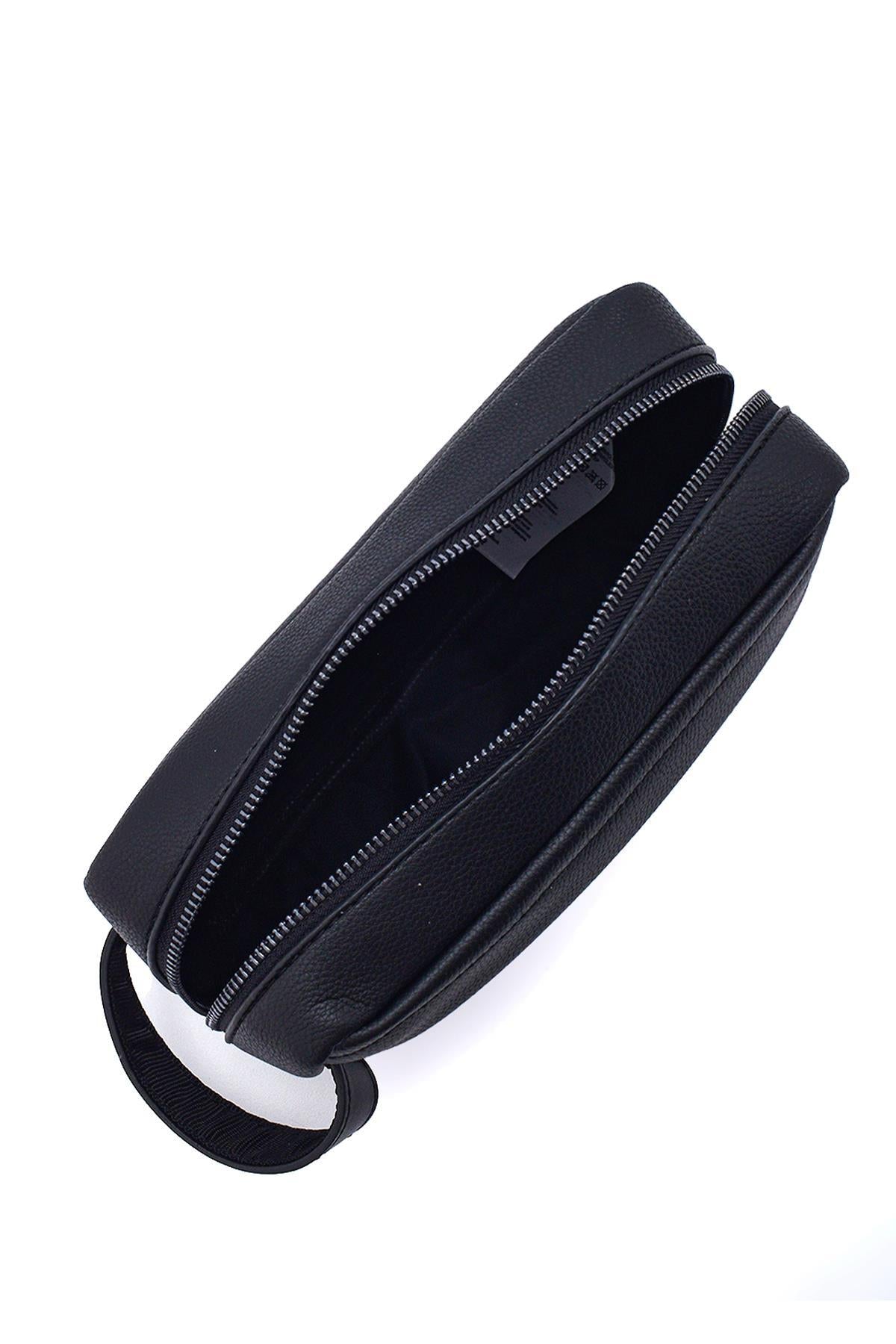 Siyah El Tutma Saplı Üç İç Cepli Erkek El Çantası - Potföy Çanta - Clutch 01PC002000