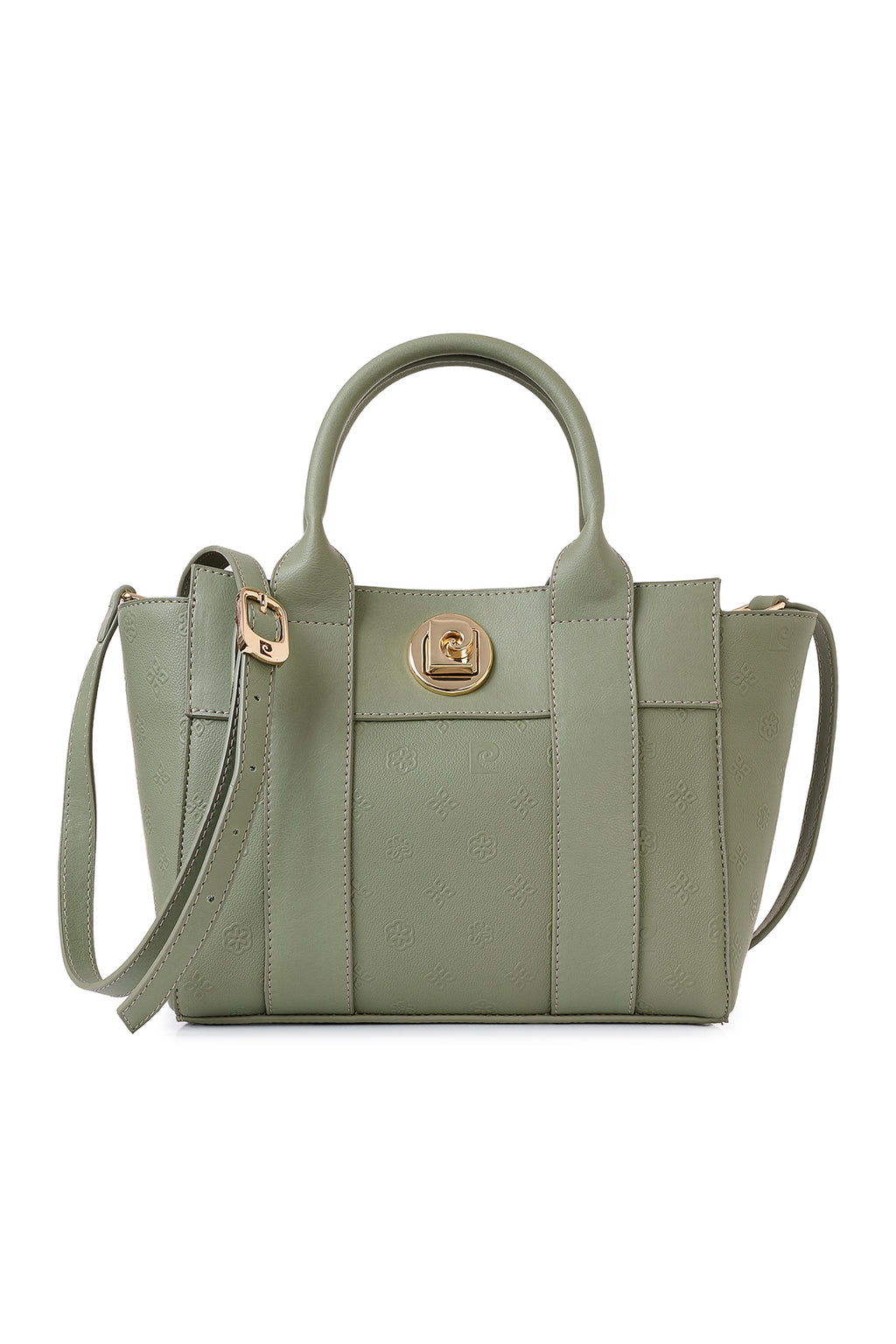 Yeşil Kilit Kapamalı Çıkarılabilir Askılı Print Kadın Çapraz Omuz Çantası 05PC25K103
