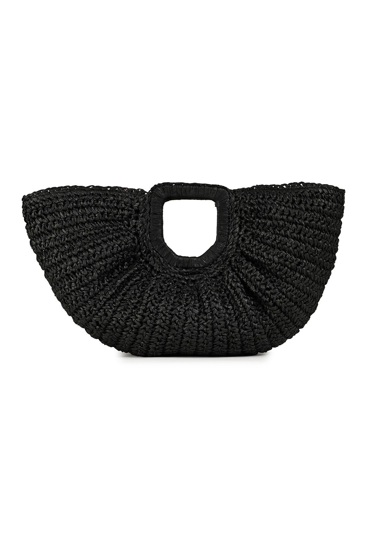 Kadın Siyah Hasır Taş Detaylı Ayarlanabilir Askılı Omuz Çantası
