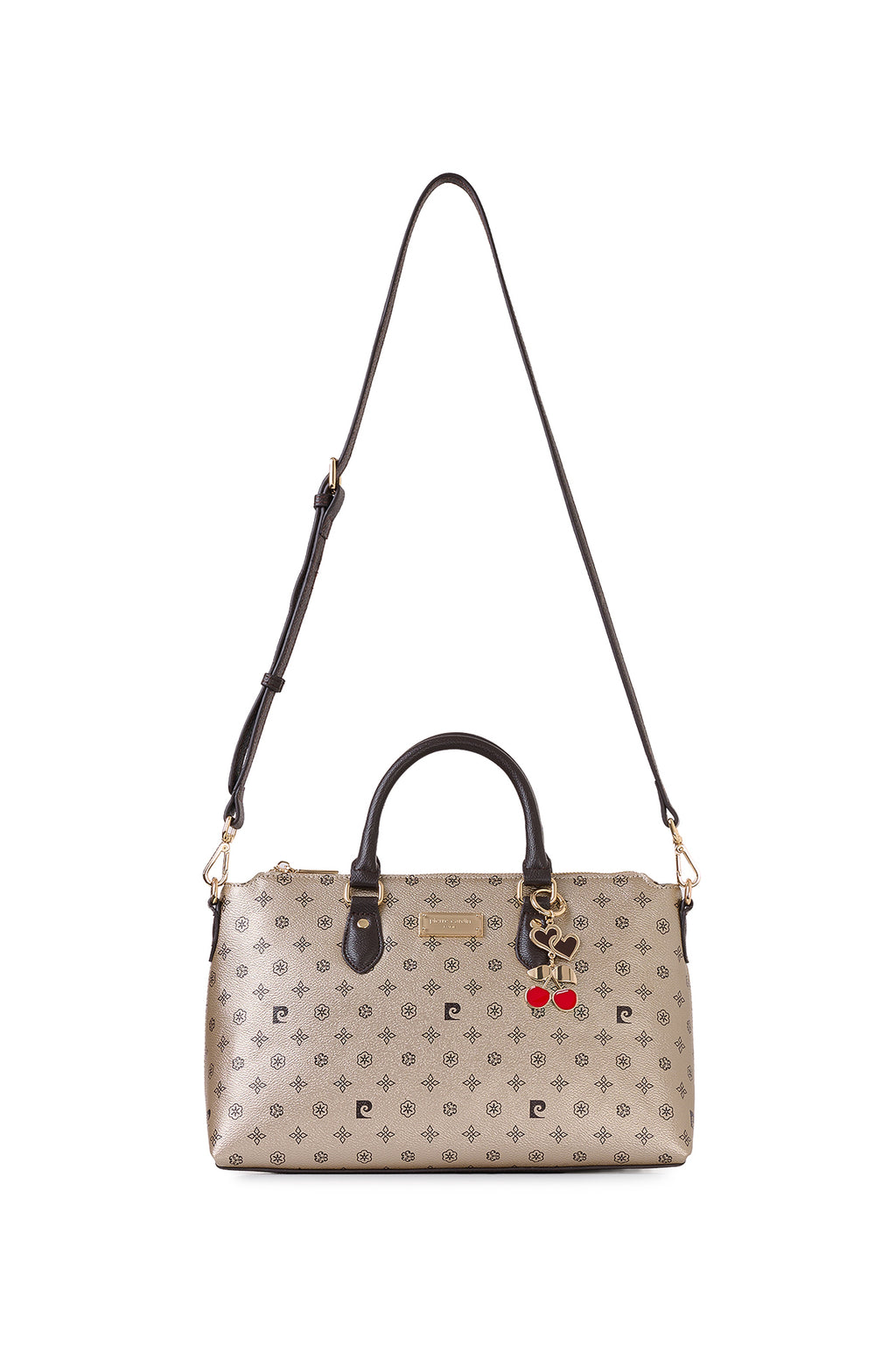 Altın Monogram Fermuar Kapamalı Ayarlanabilir Çıkarılabilir Askılı Kadın Omuz Çantası 05PC25K10352
