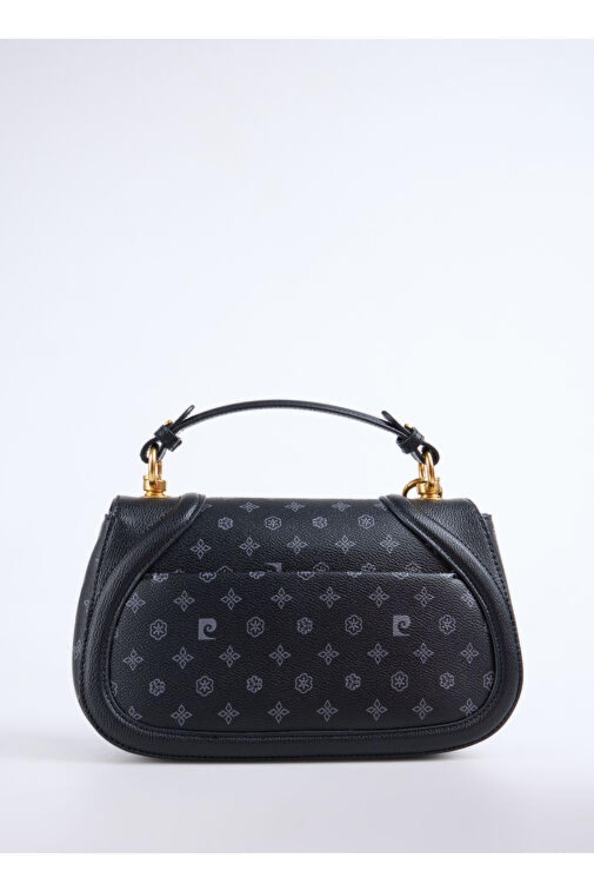 Limited Edition Siyah Monogram Çıtçıt Kapamalı Askılı Kadın Çapraz Omuz Çantası 05PC25K10347