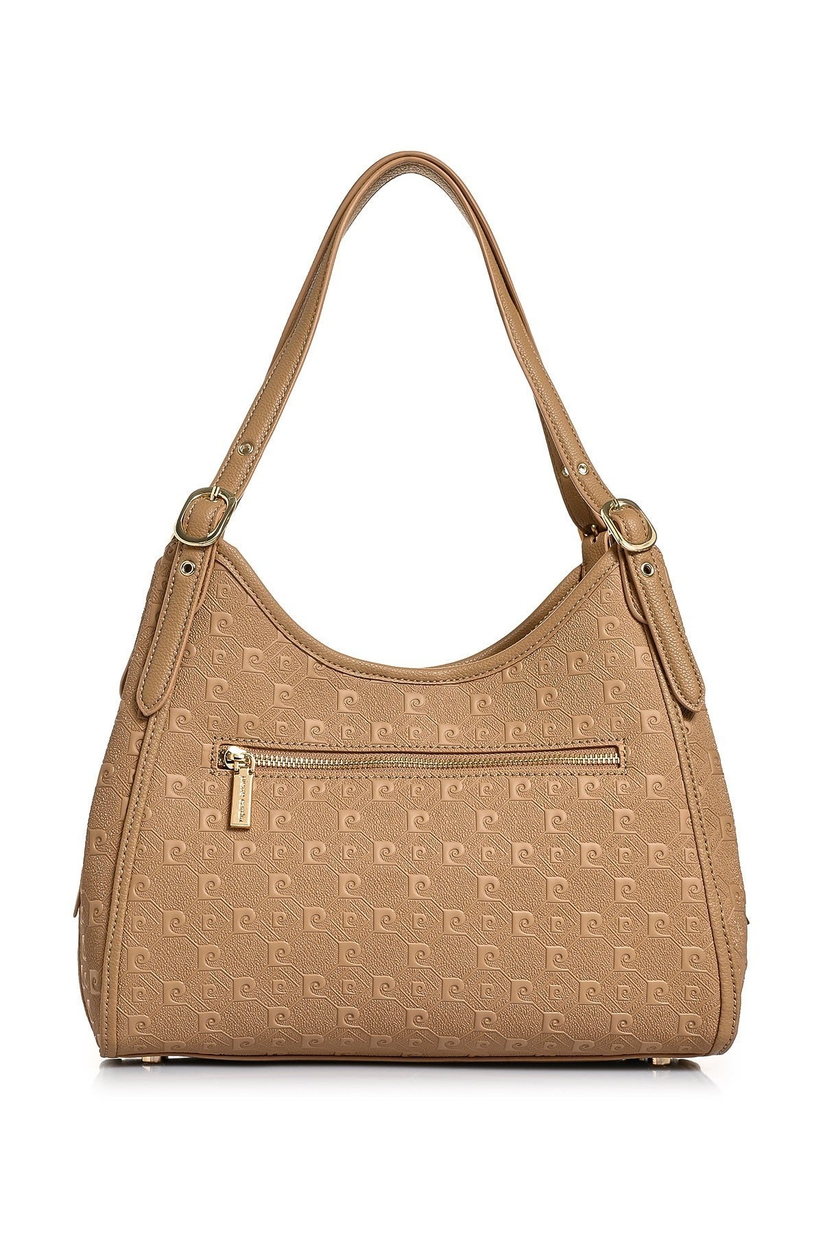 Kadın Kadın Camel Print Desenli Fermuarlı Çok Bölmeli Omuz Çantası