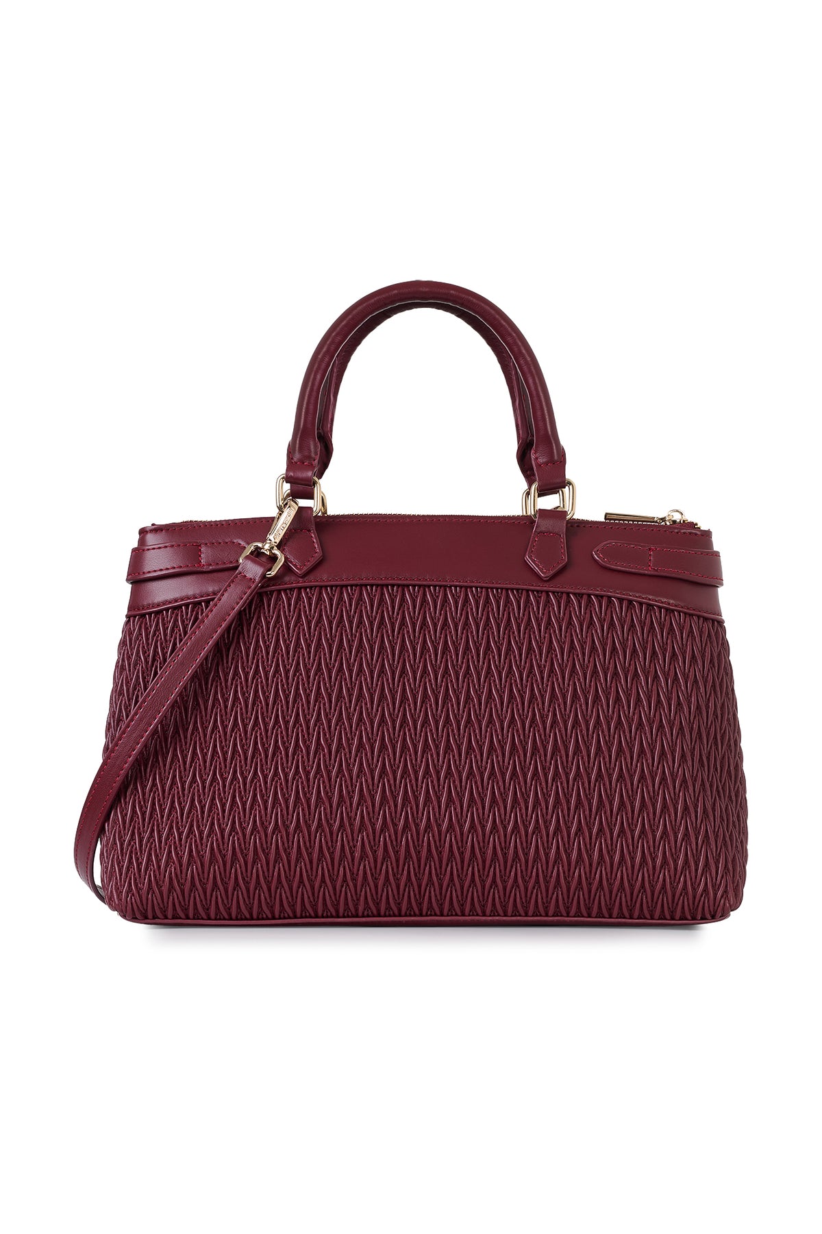 Limited Edition Bordo Fermuar Kapamalı Çıkarılabilir Askılı Kadın Omuz Çantası 05PC25K10121