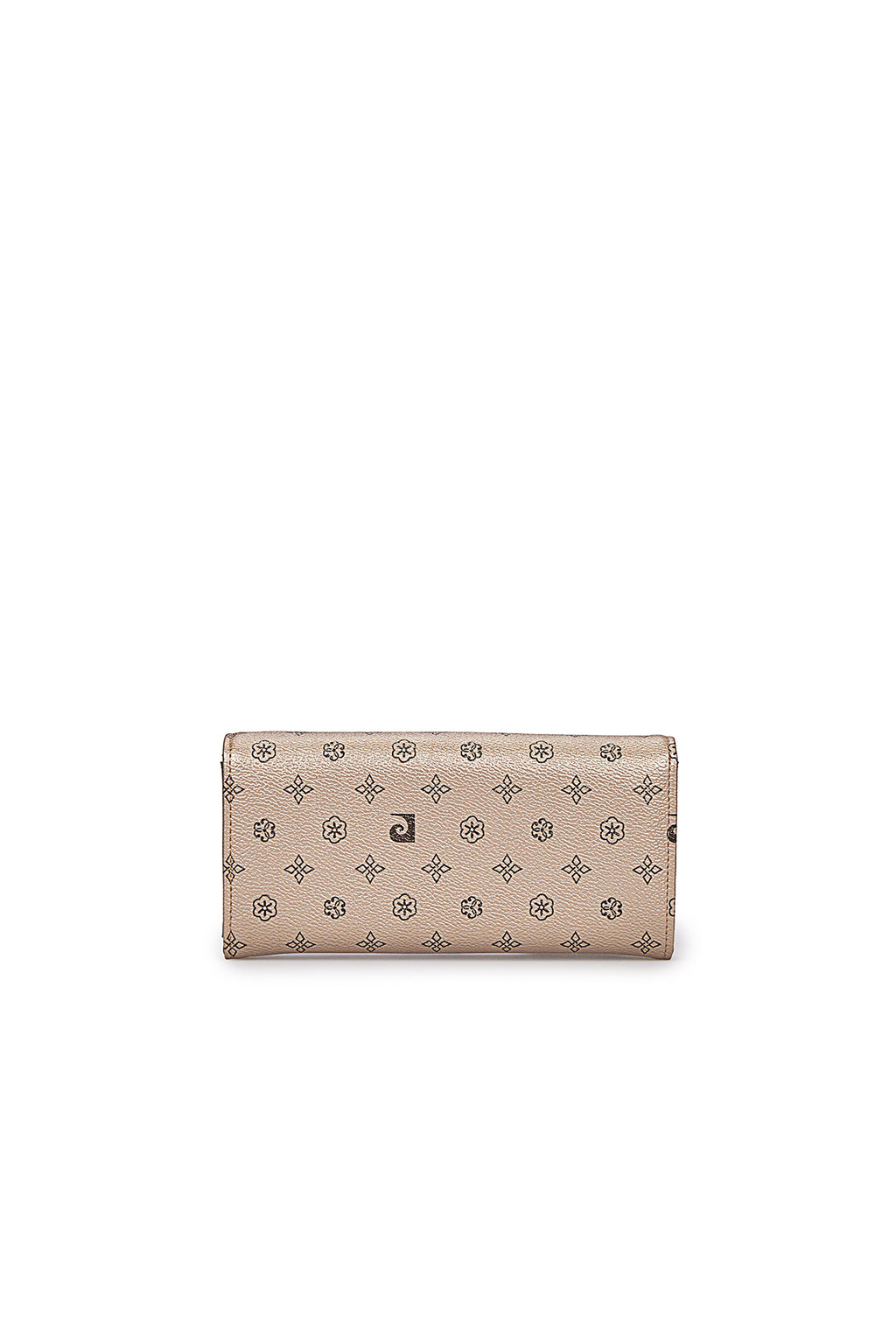 Kahverengi Çiçek Monogram Zarf Form Uzun Kadın Cüzdan