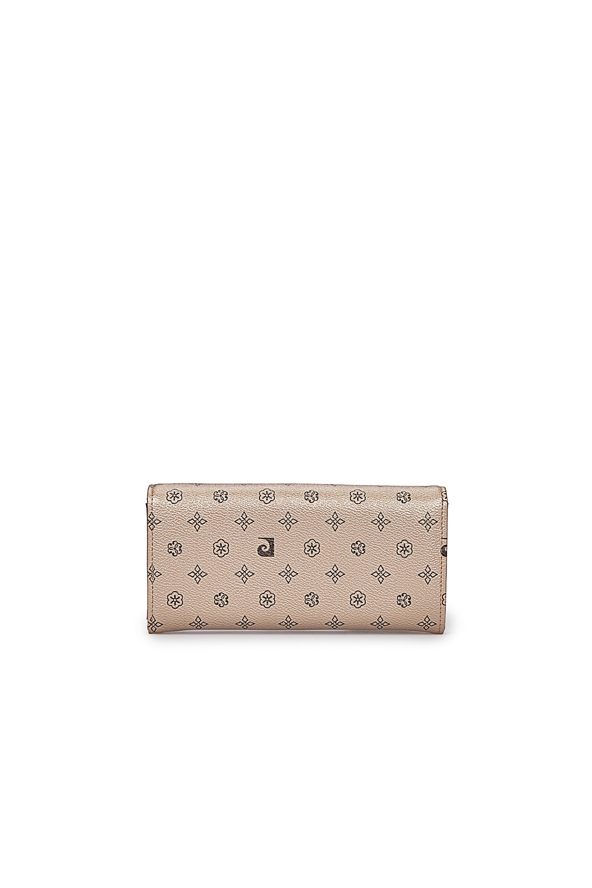 Kahverengi Çiçek Monogram Zarf Form Uzun Kadın Cüzdan