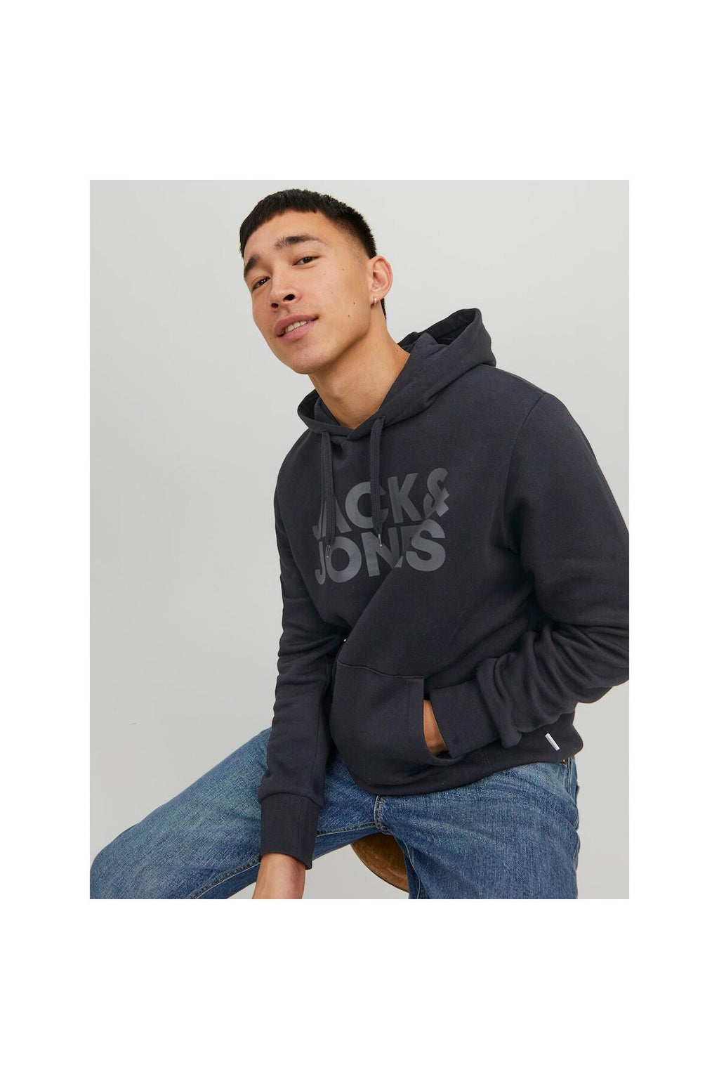 Tunnelzug, Kängurutasche ve Label-Print ile Kapuzenpullover CORP Kapüşonlu Üst