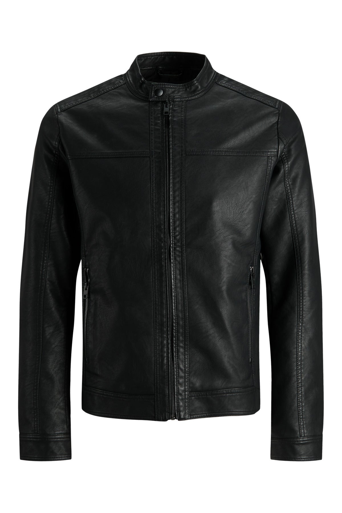 Jjewarner Jacket Noos Siyah Erkek Deri Ceket 12182461