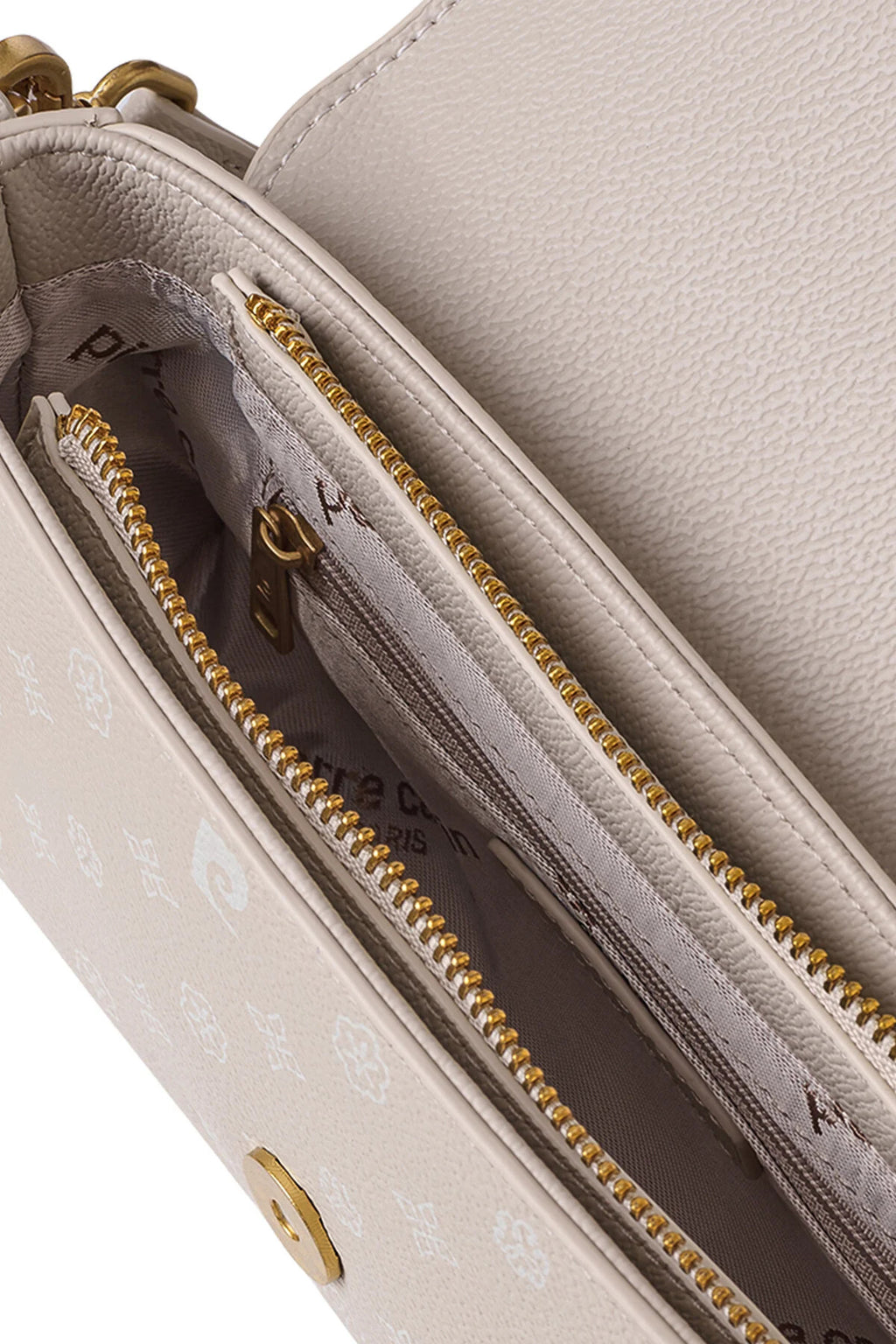 Limited Edition Taş Monogram Fermuar ve Çıtçıt Kapamalı Çıkarılabilir Askılı Kadın Omuz Çantası