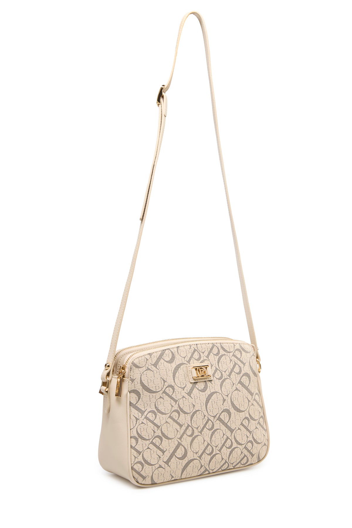Monogram Bej Kadın Çapraz Omuz Çantası 05PO25Y2518