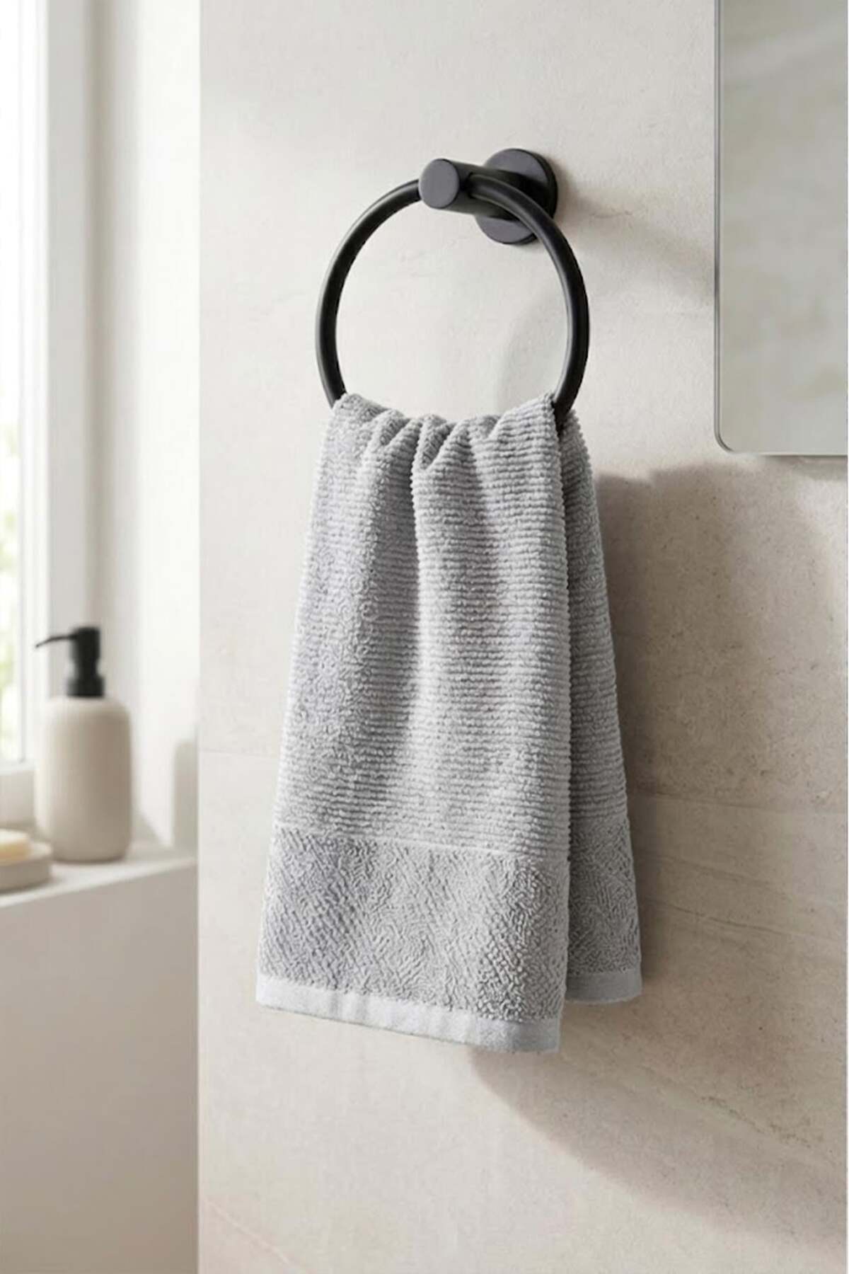 Be-0828-Gy %100 Pamuk Gri 50X90 Cm El Havlusu