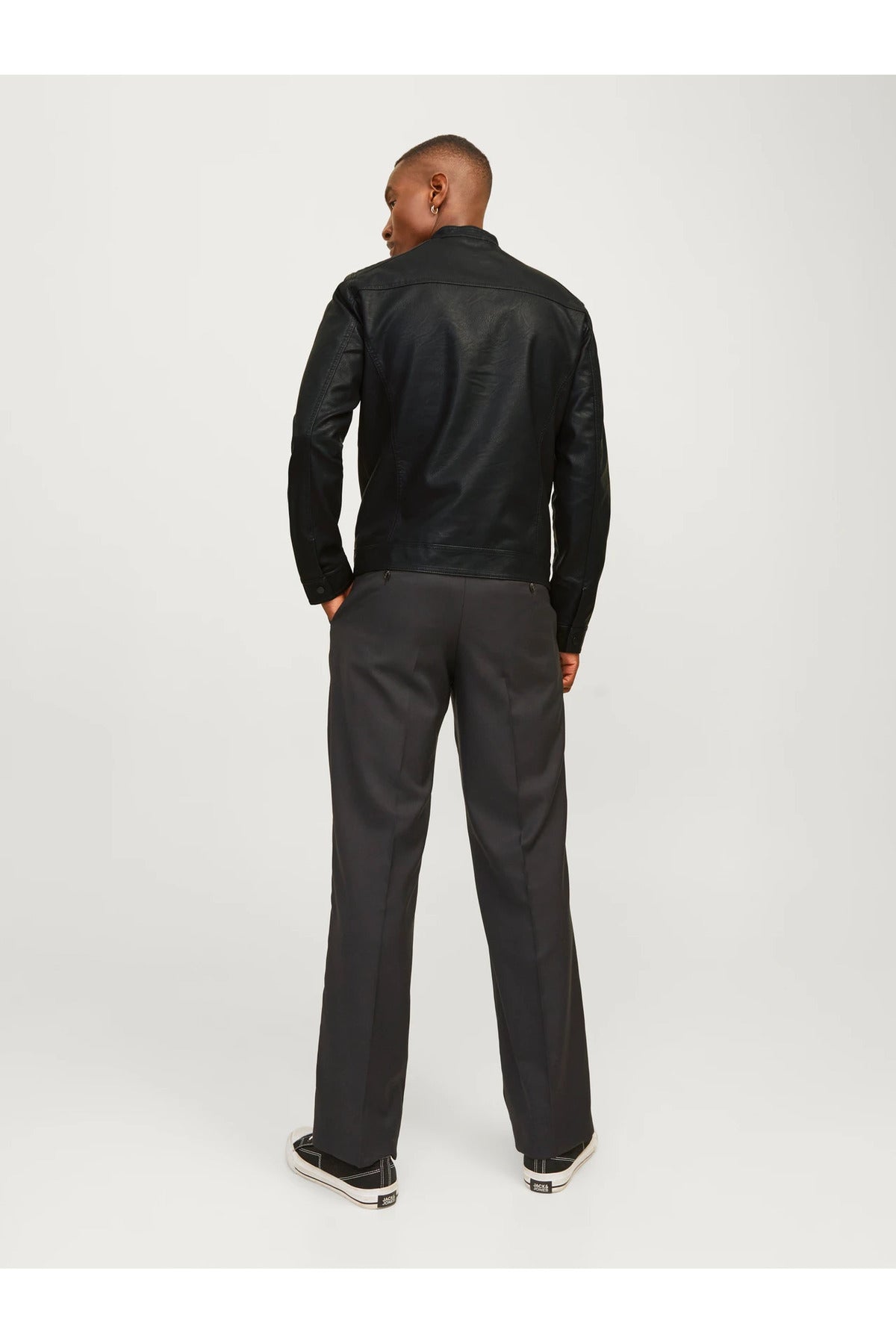 Jjewarner Jacket Noos Siyah Erkek Deri Ceket 12182461