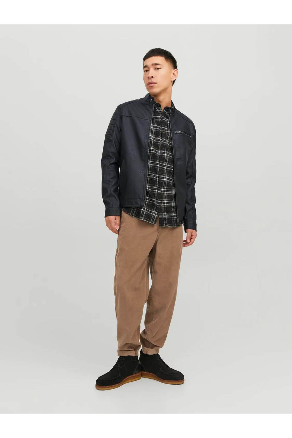 Jjerocky Jacket Noos Siyah Erkek Deri Ceket 12147218
