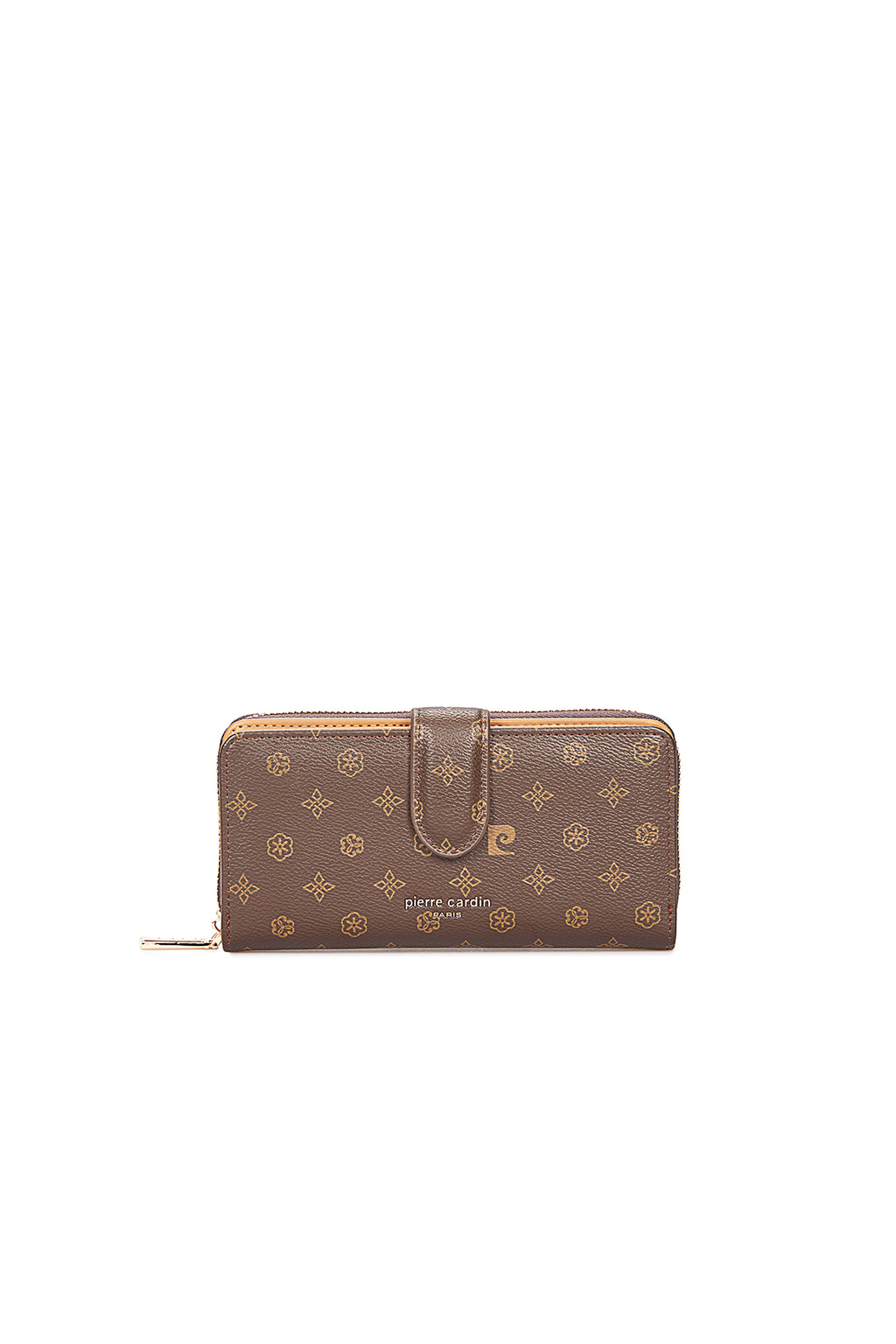 Krem Çiçek Monogram Çıtçıtlı Orta Boy Kadın Cüzdan