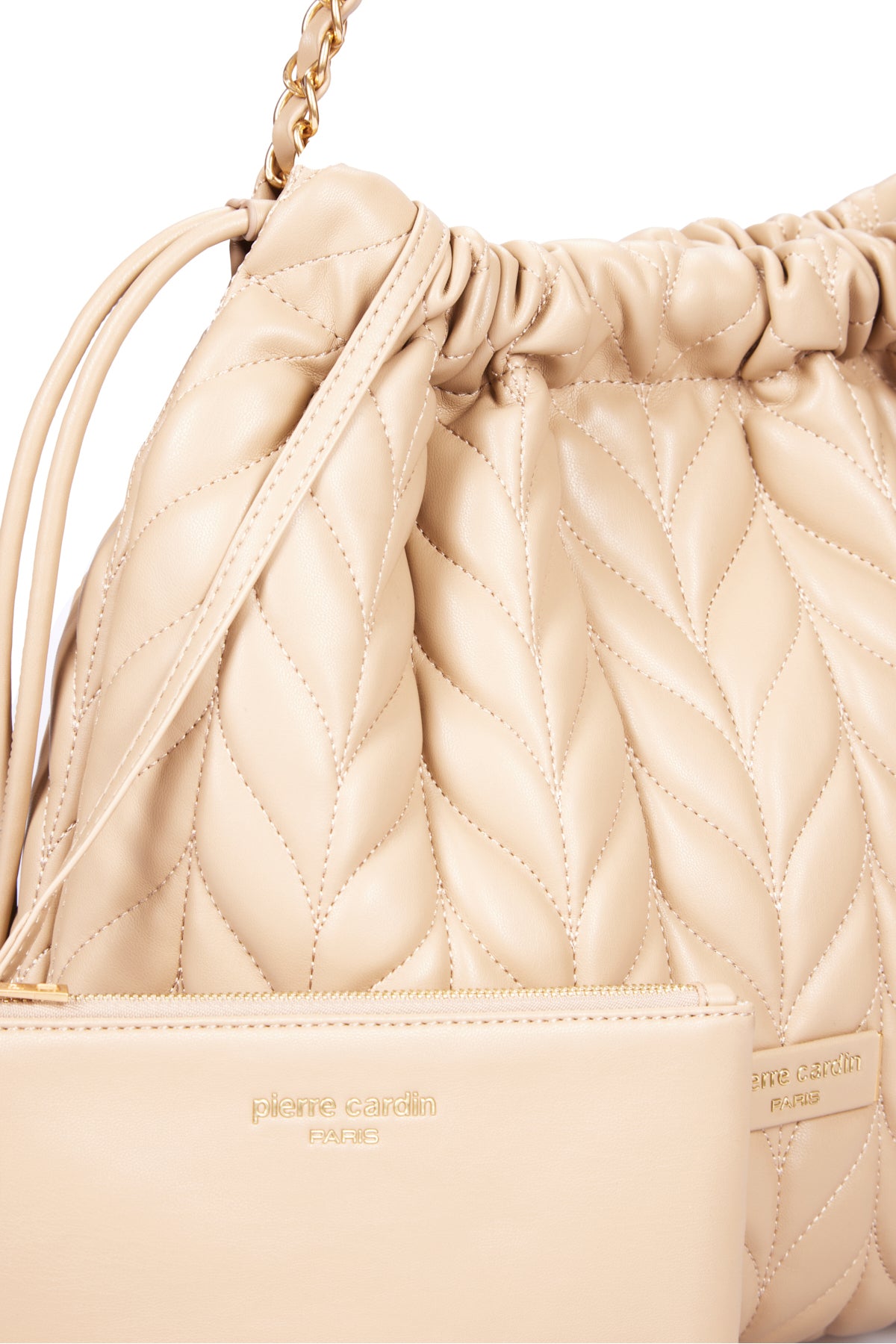 Bej Kapitone Kadın Omuz Çantası 05PC25Y10109
